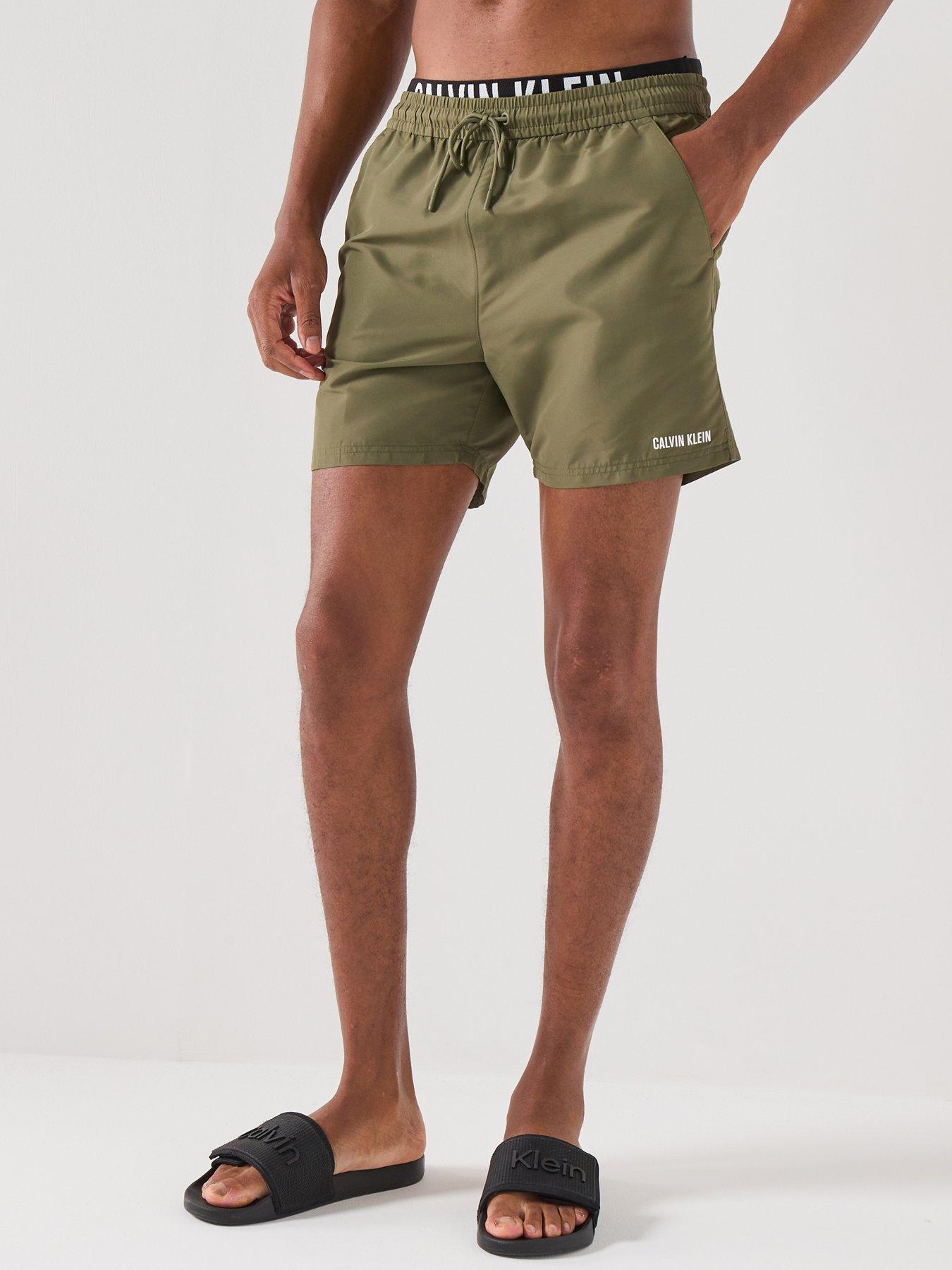 Calvin Klein Calvin Klein Intense Power Double Waistband Medium Swim Shorts - Green