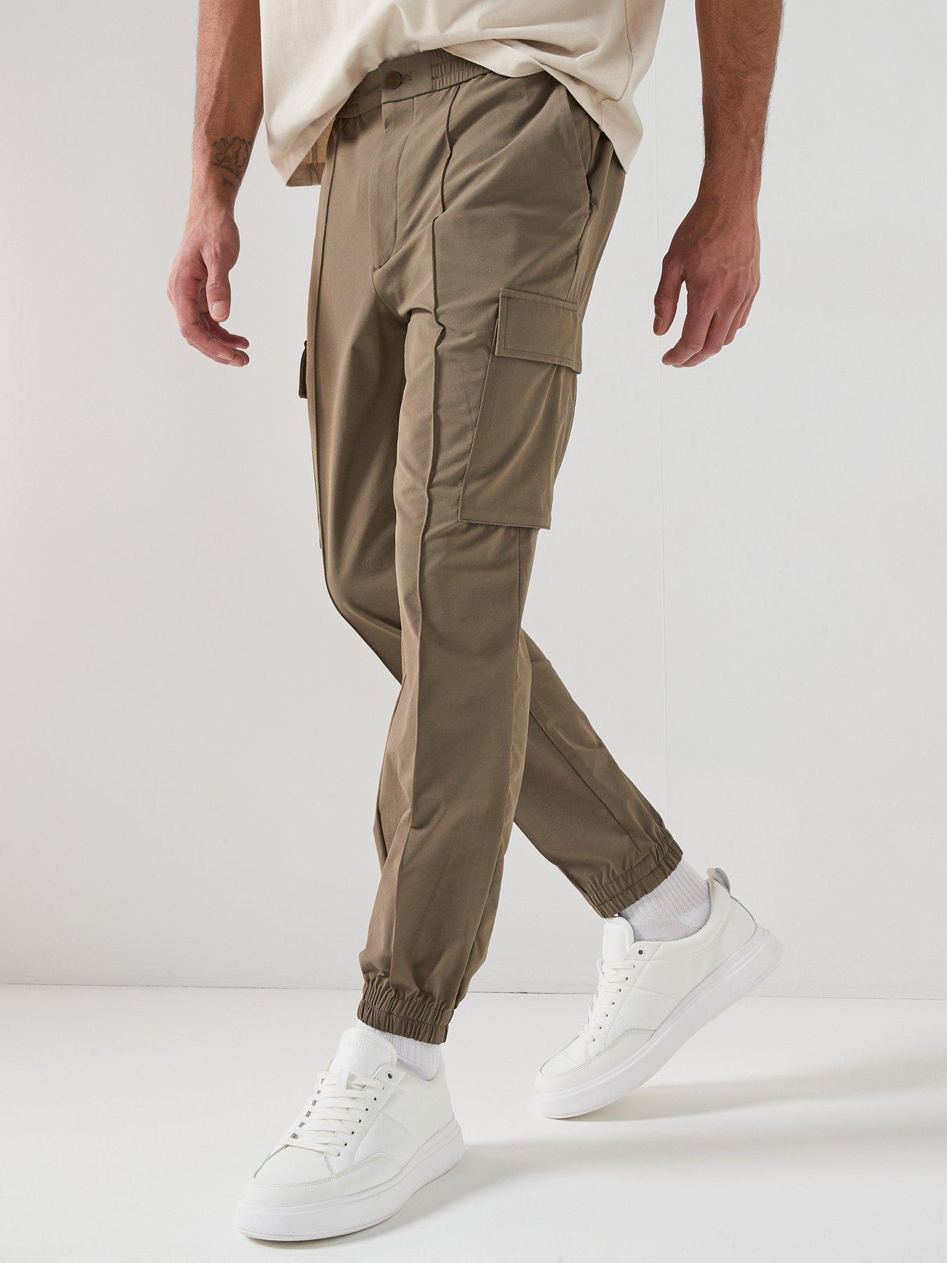 Image 1 of 6 of Calvin Klein Tech Dobby Cargo Pants - Beige