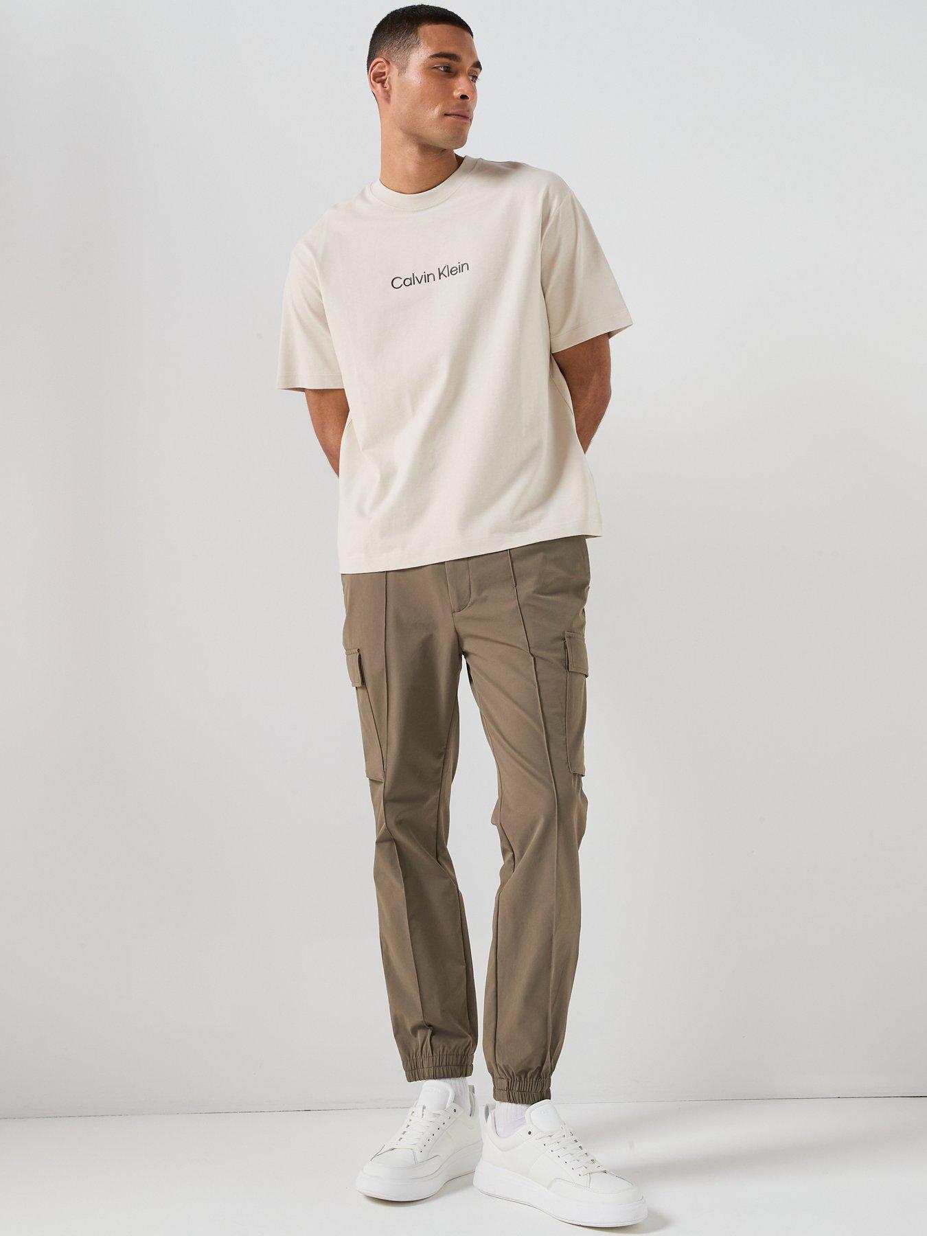 Image 3 of 6 of Calvin Klein Tech Dobby Cargo Pants - Beige