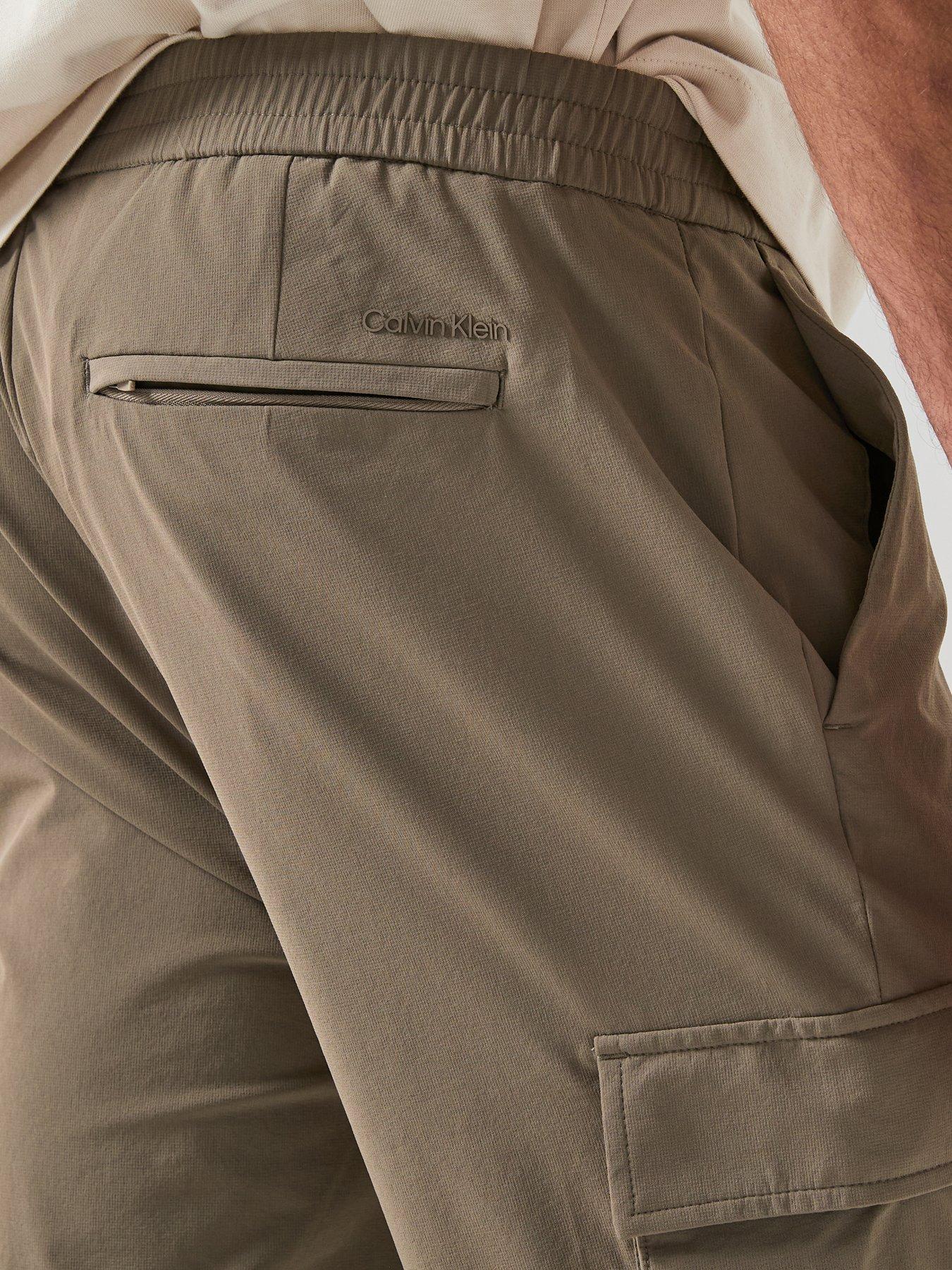 Image 4 of 6 of Calvin Klein Tech Dobby Cargo Pants - Beige