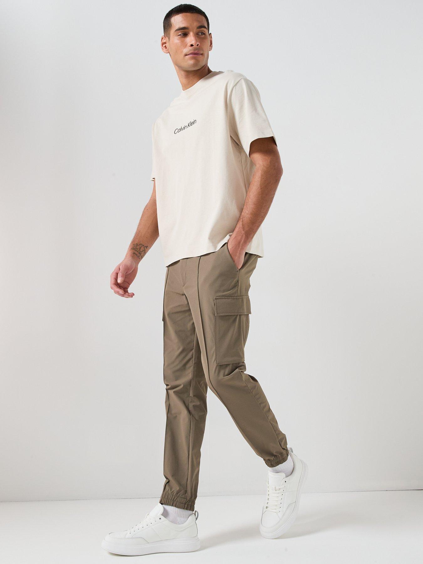 Image 6 of 6 of Calvin Klein Tech Dobby Cargo Pants - Beige