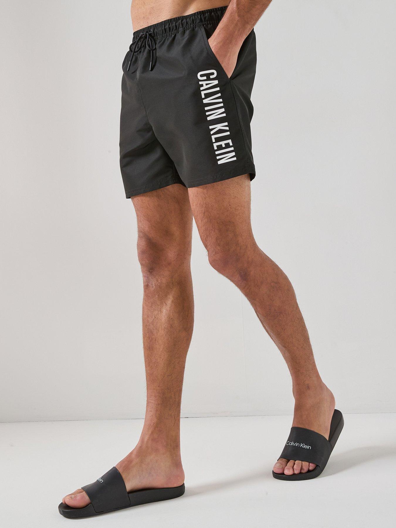 Calvin Klein Intense Power Side Logo Medium Swim Shorts - Black