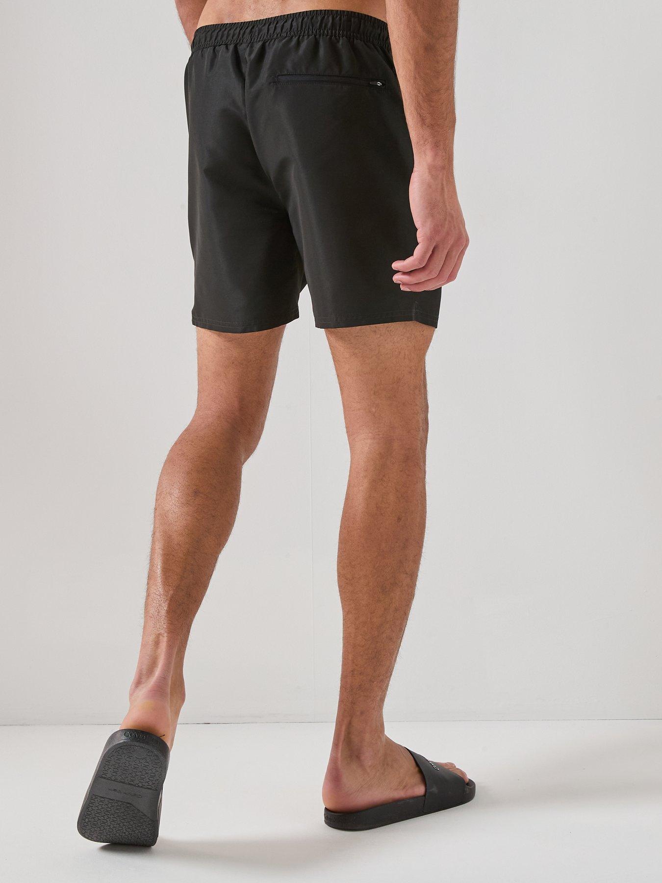 Image 2 of 6 of Calvin Klein Intense Power Side Logo Medium Swim Shorts - Black