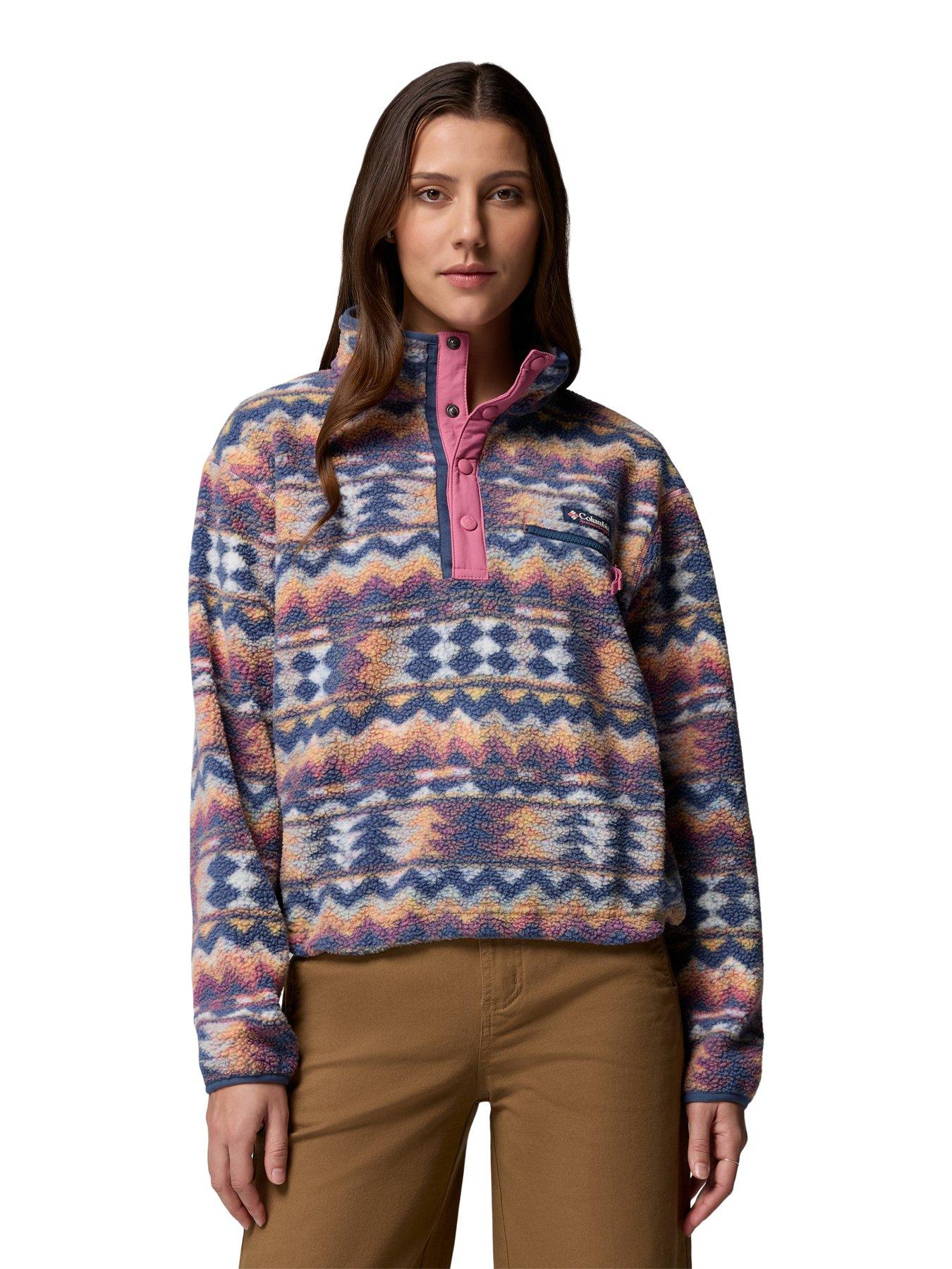 Columbia Womens Helvetia II Printed Cropped Half Snap Fleece - Beige