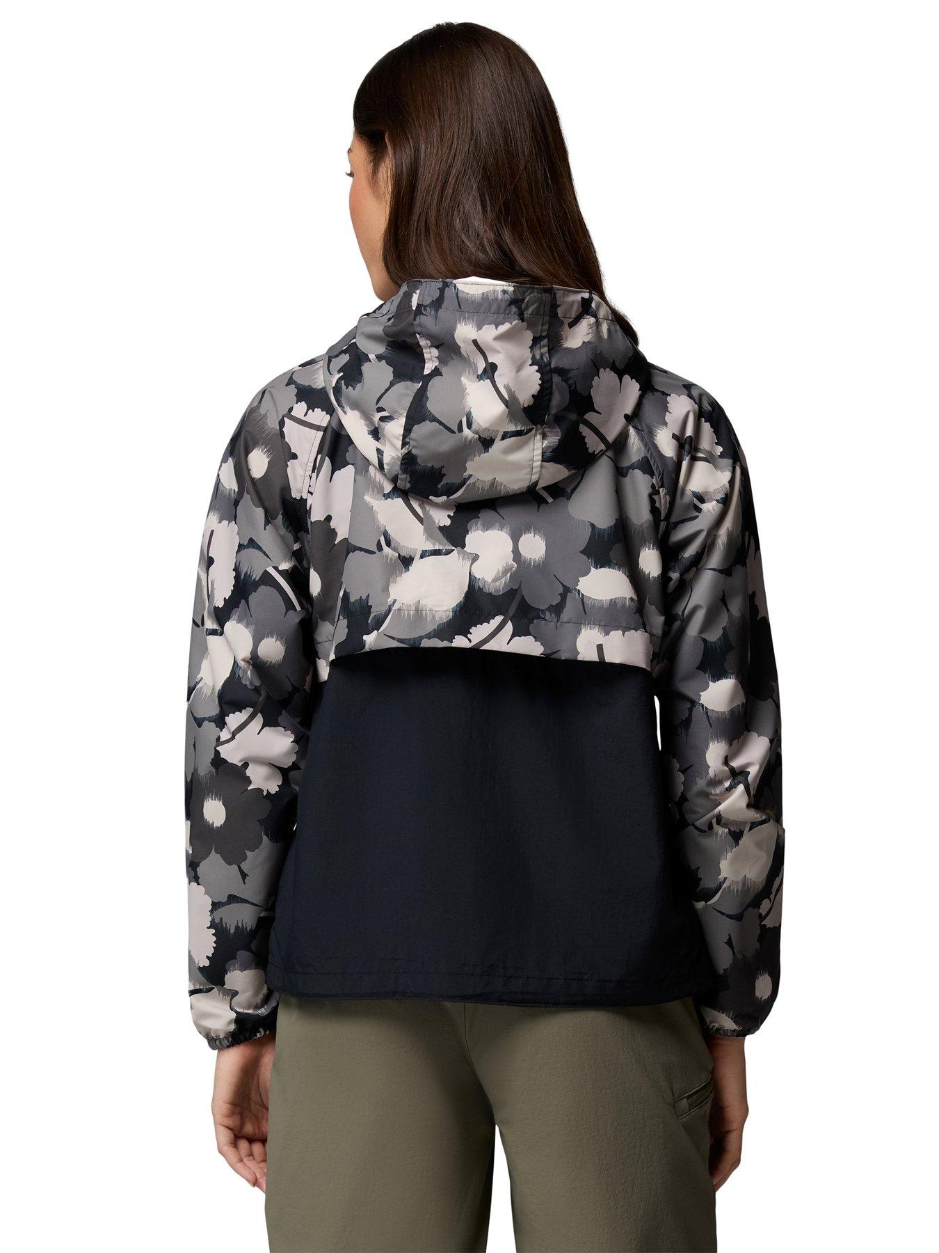 Image 2 of 6 of Columbia Womens Spire Valley Printed Windbreaker - Black