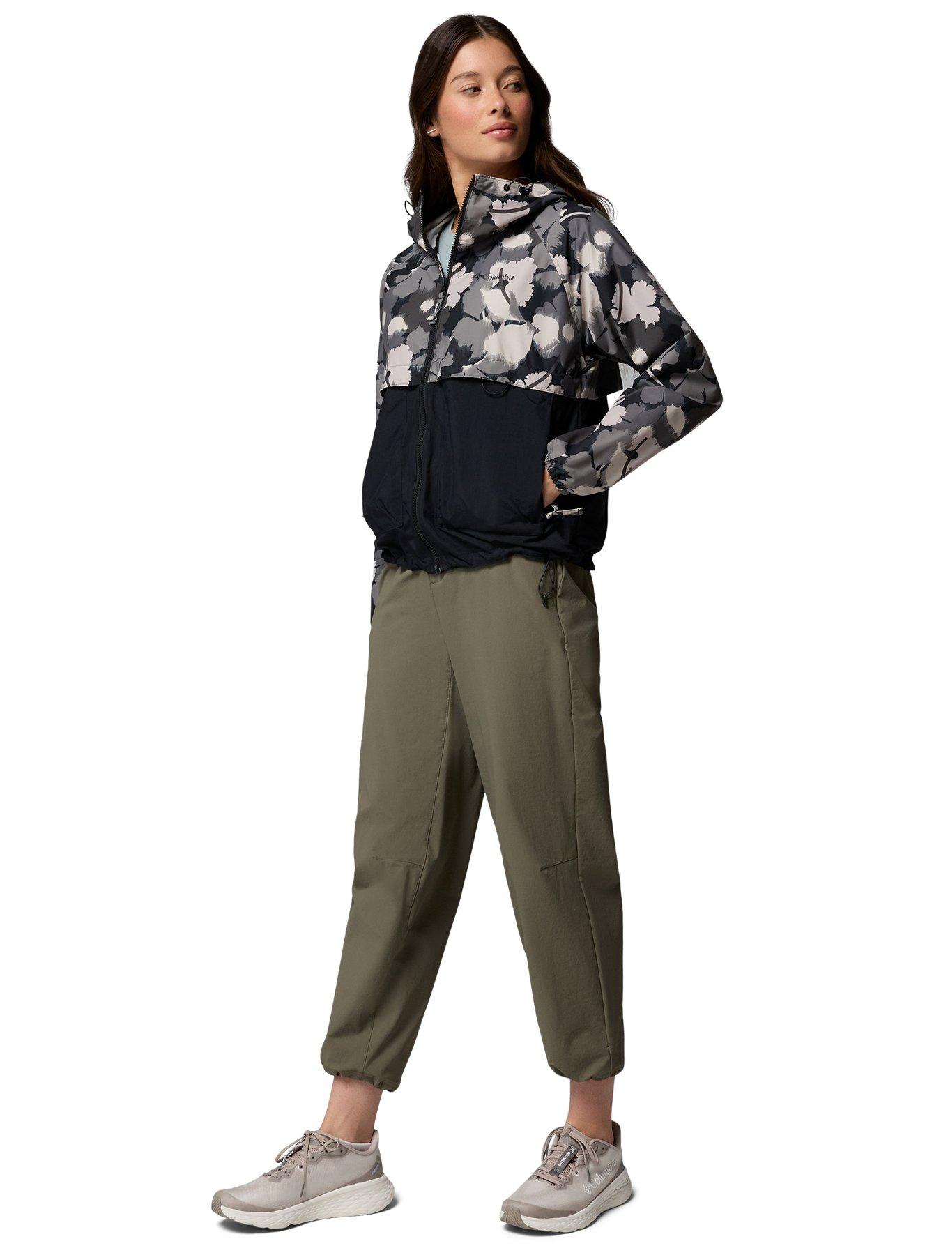 Image 3 of 6 of Columbia Womens Spire Valley Printed Windbreaker - Black