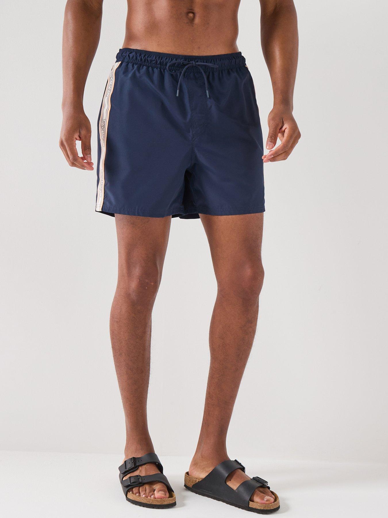 Calvin Klein Calvin Klein Retro Sport Side Tape Logo Medium Swim Shorts - Black