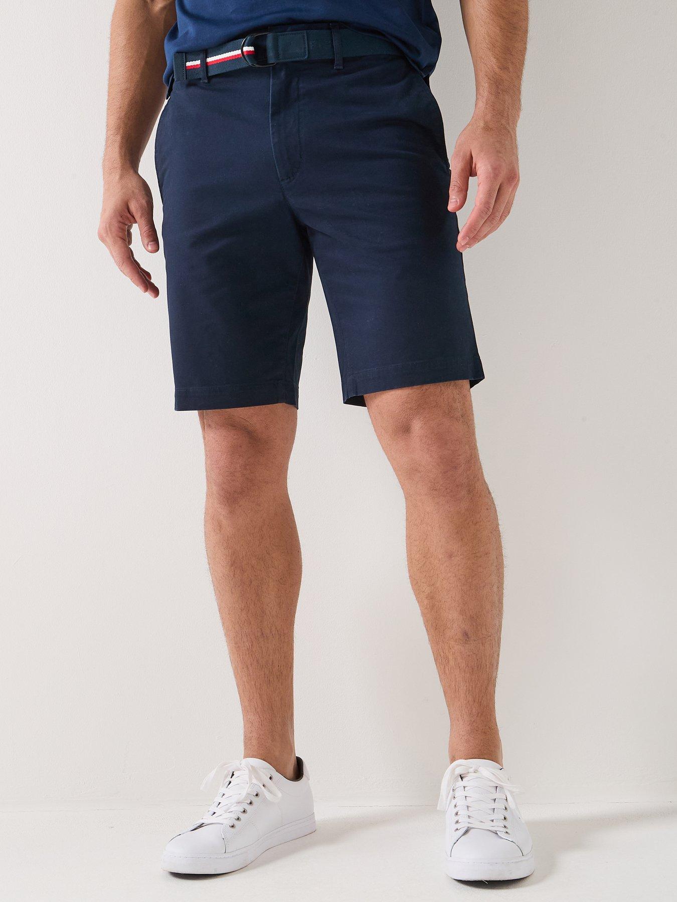 Tommy Hilfiger Denton Essential Twill Belted Chino Shorts, Navy, Size 34, Men