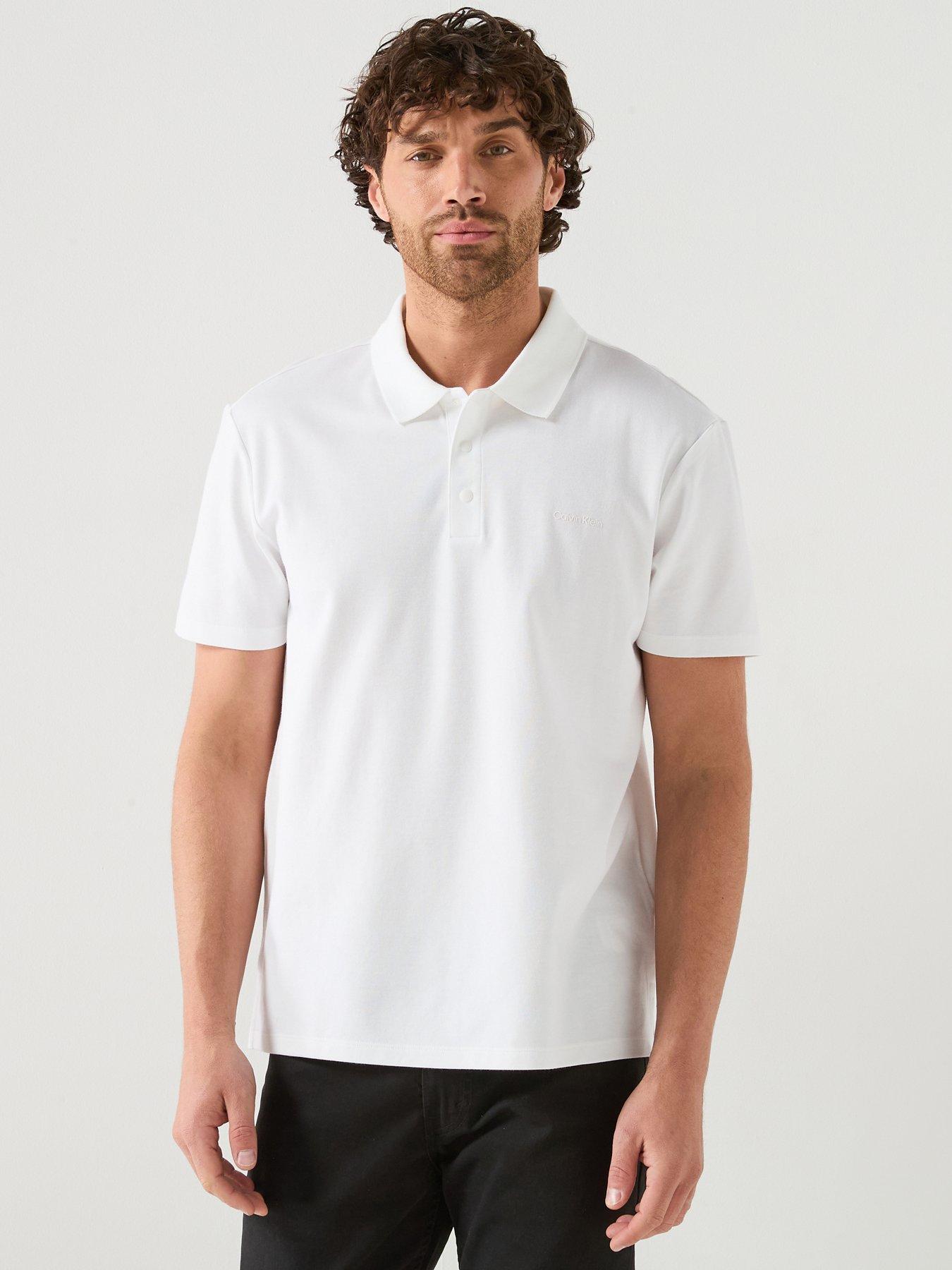 Calvin Klein Tech Interlock Short Sleeve Polo Shirt - White