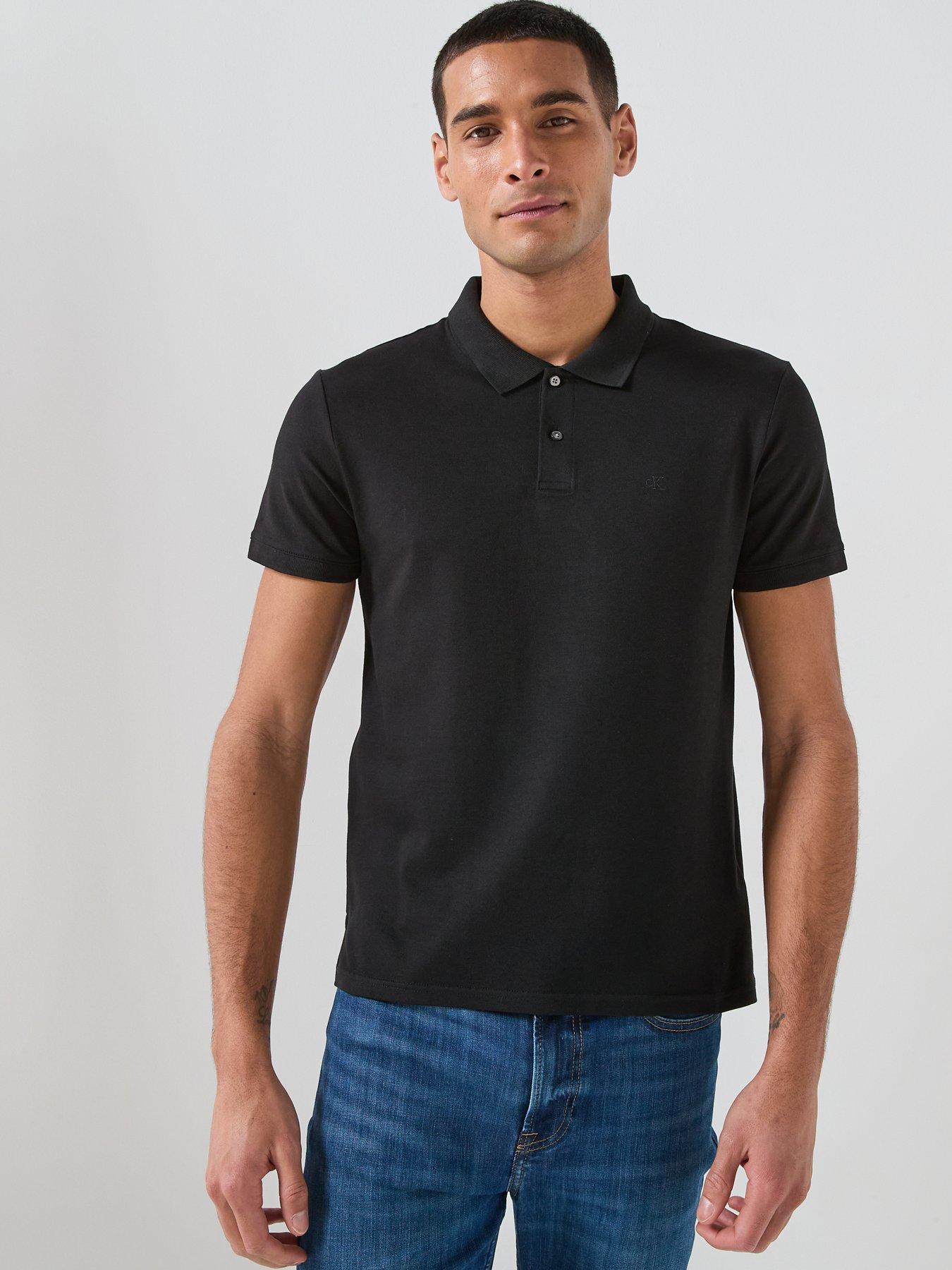 Calvin Klein Slim Fit Refined Pique Polo Shirt - Black