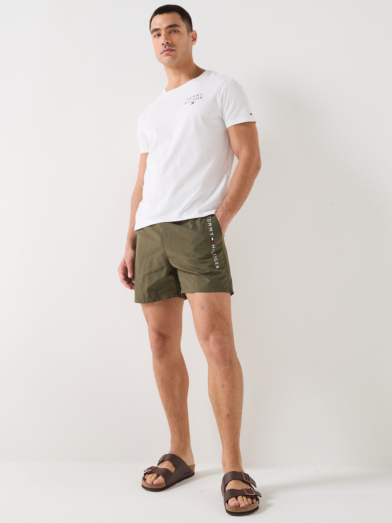 Image 3 of 6 of Tommy Hilfiger Side Linear Logo Swimshorts - Green