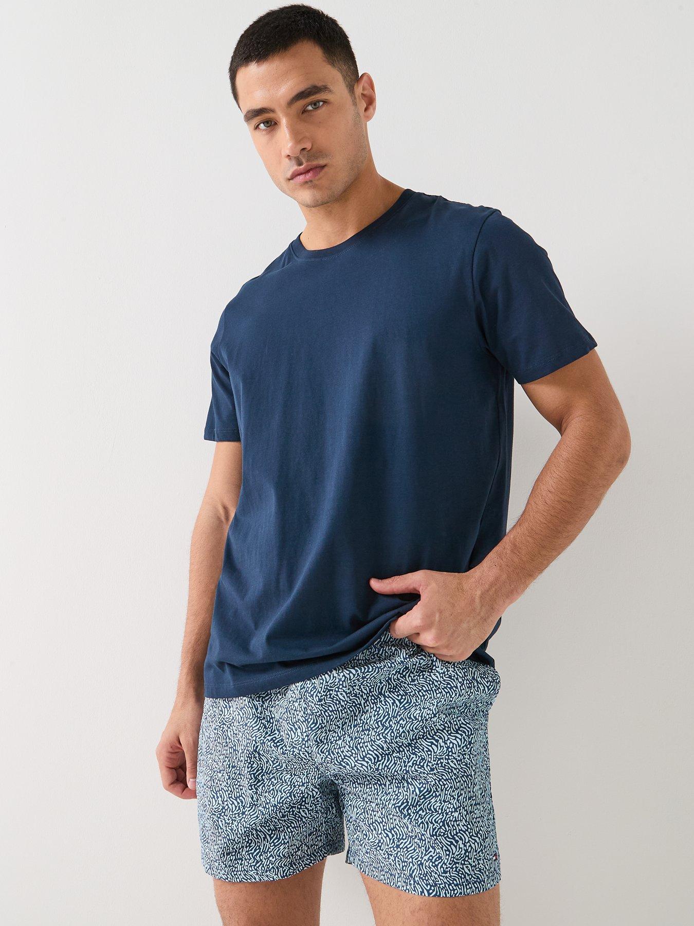 Image 5 of 6 of Tommy Hilfiger Essential All Over Print Medium Swim Shorts - Blue