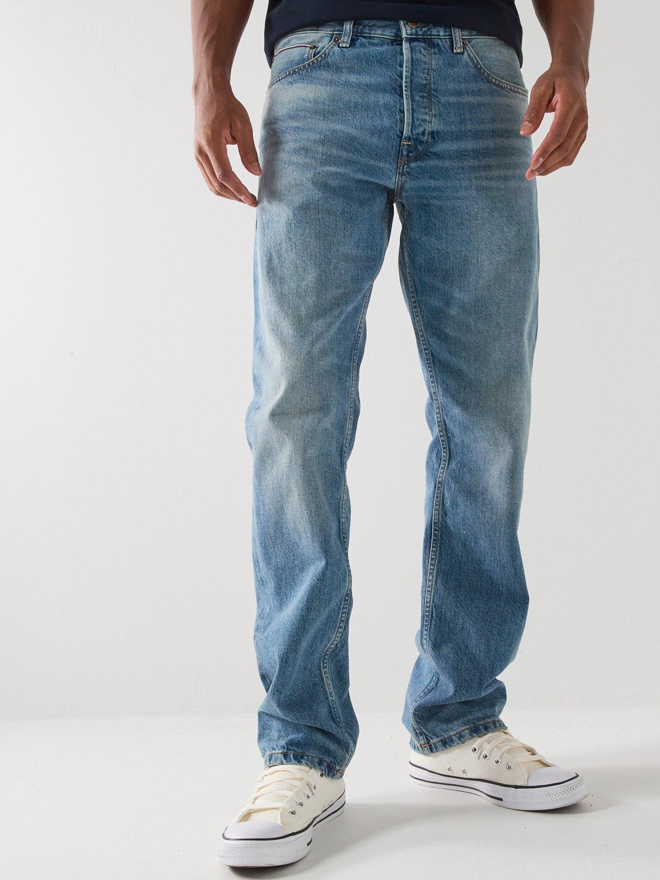Tommy Hilfiger Dover Selvedge Regular Straight Fit Jeans, Dark Wash, Size 34, Men