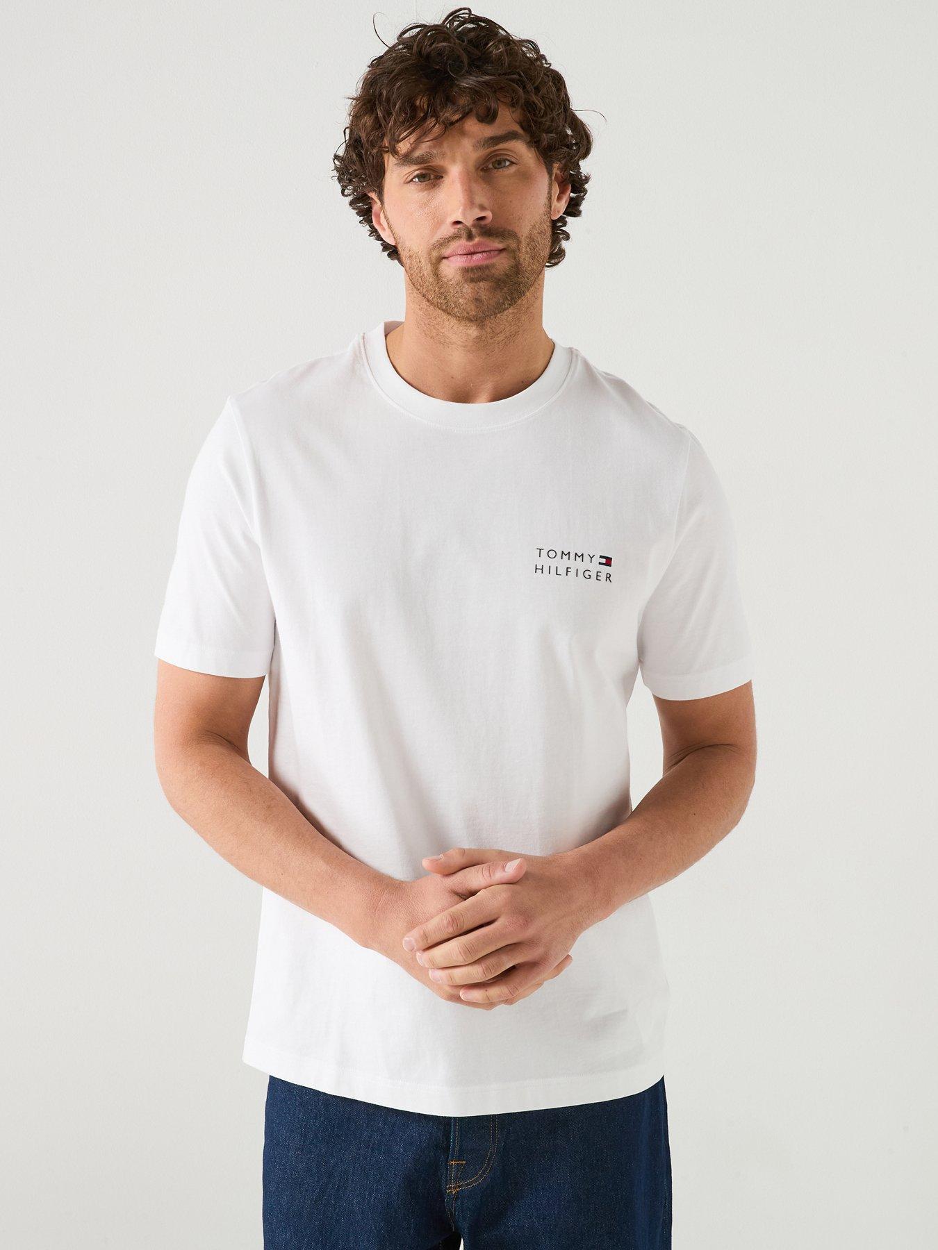 Tommy Hilfiger: Embroidered Stacked Logo Back Print T-Shirt - White