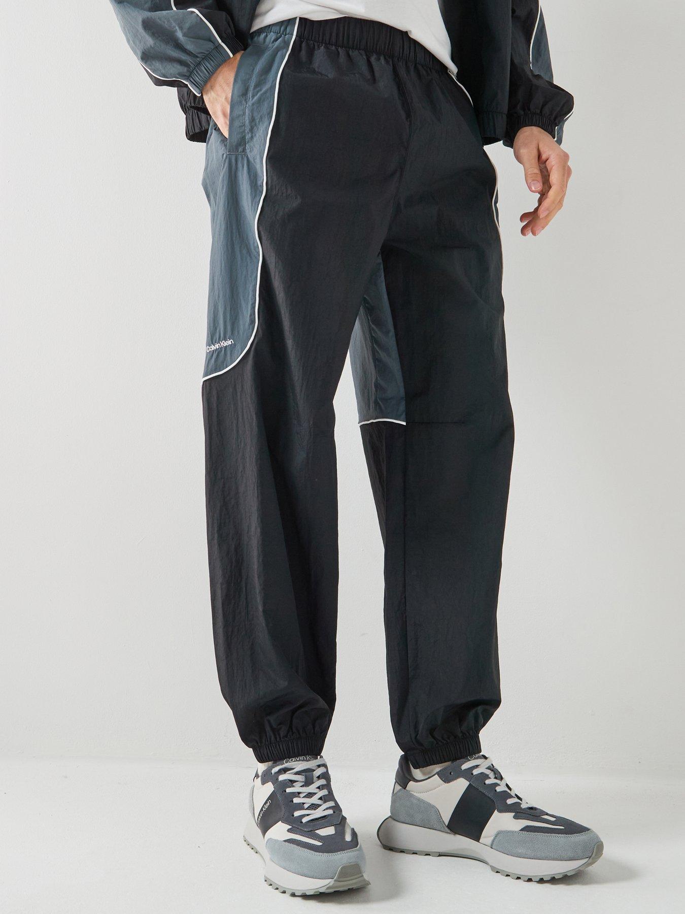 Calvin Klein Sport Go Out Commuter Colorblock Nylon Track Joggers - Black