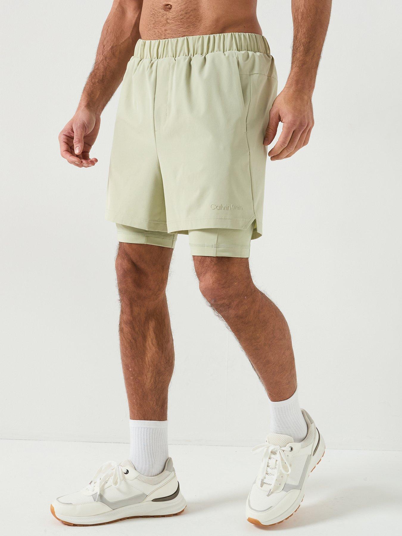 Calvin Klein Sport Work Out Woven 2-In-1 Shorts - Green