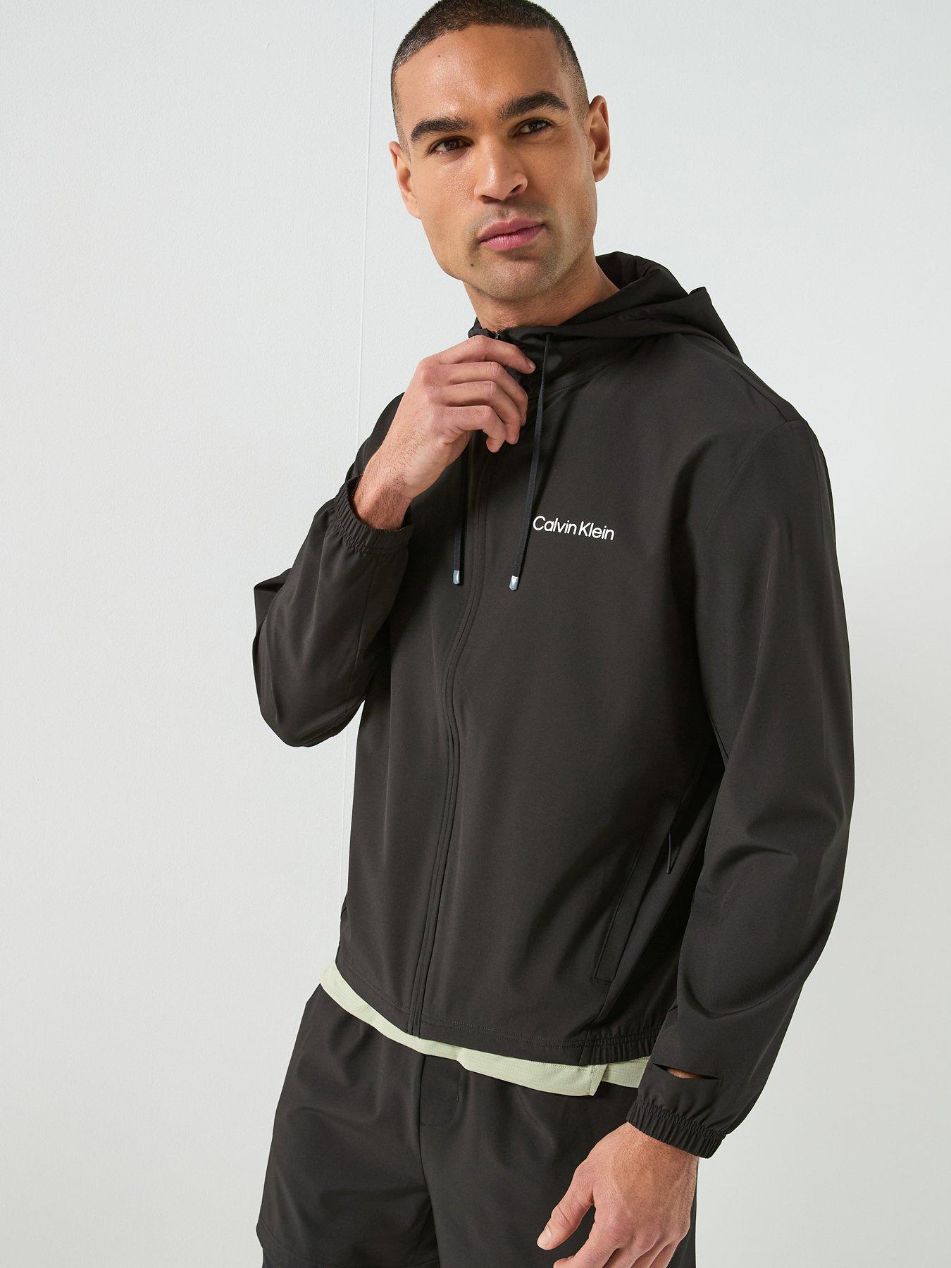 Calvin Klein Sport Work Out Icon Wind Lightweight Hooded Jacket - Black