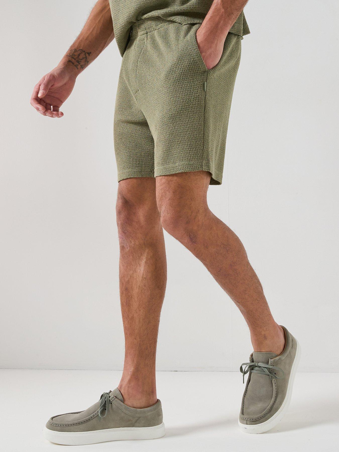 Image 1 of 6 of Calvin Klein Embrace Beach Knitted Shorts - Green