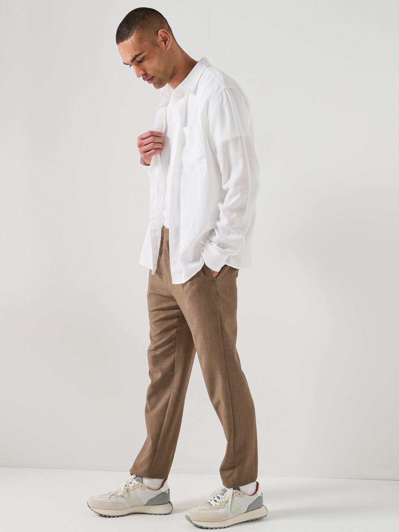 Image 6 of 6 of Calvin Klein Classic Linen Shirt - Plain White