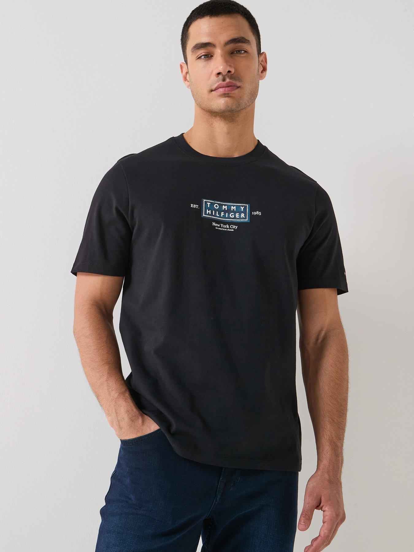 Tommy Hilfiger Heritage Central Label Logo T-Shirt - Black