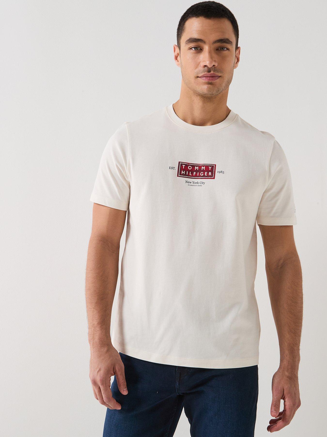 Tommy Hilfiger Heritage Central Label Logo T-Shirt - Off White