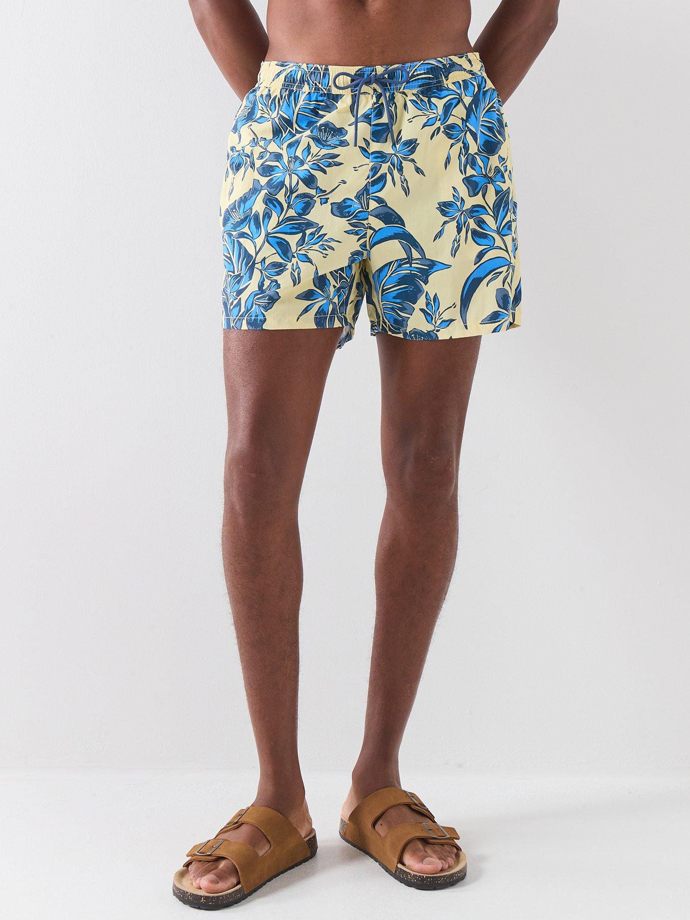 Tommy Hilfiger: Essential Floral All Over Print Medium Swim Shorts - Yellow