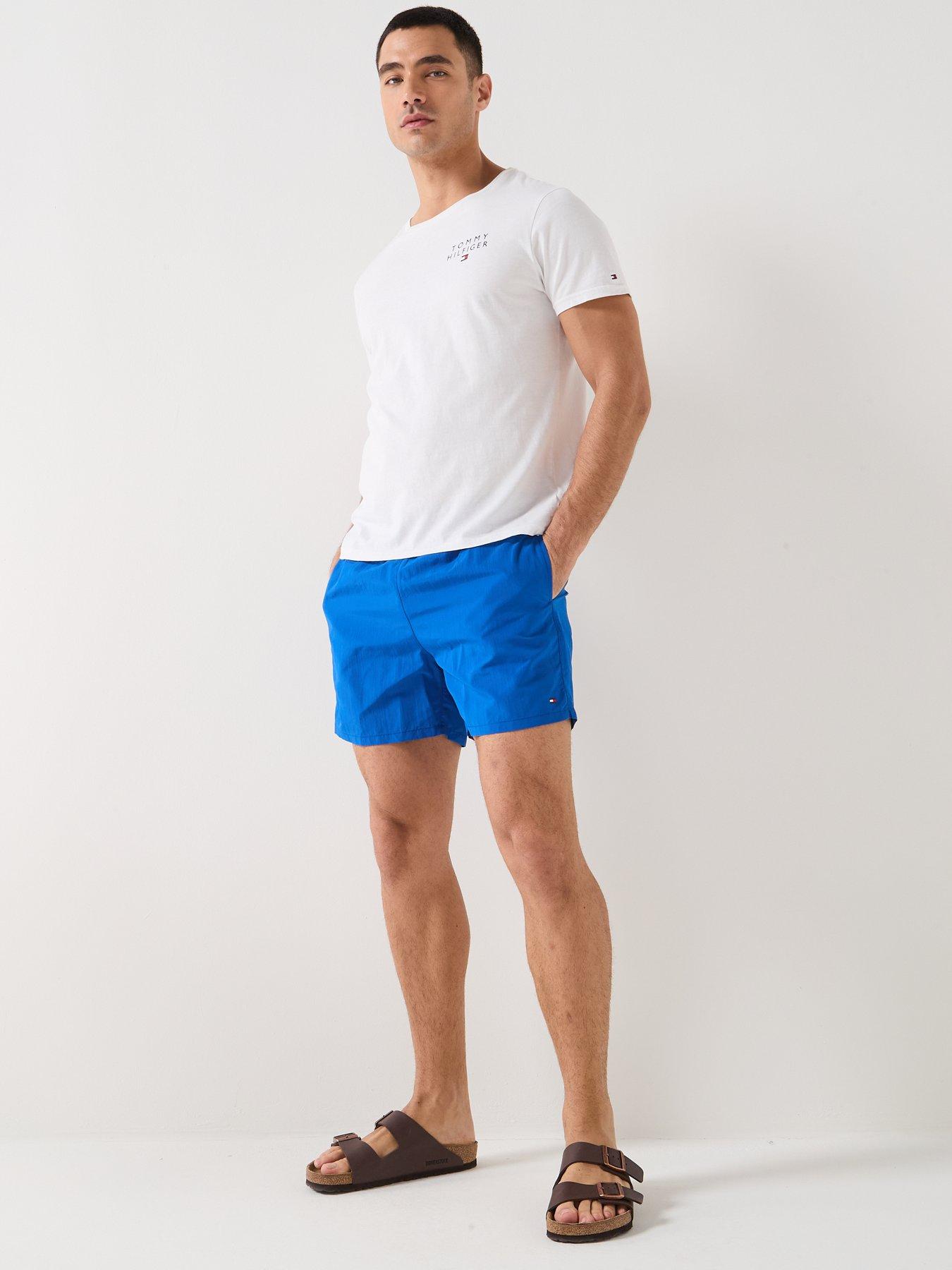 Image 3 of 6 of Tommy Hilfiger Essential Small Flag Medium Swim Shorts - Bright Blue