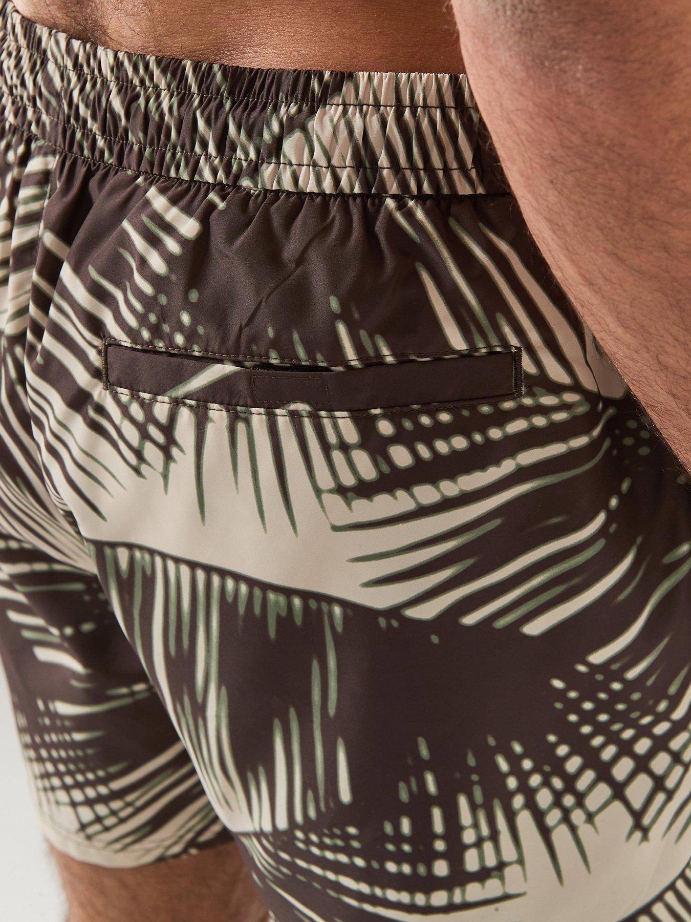 Image 5 of 6 of Calvin Klein Essential Pam Leaf Medium Swim Shorts - Black