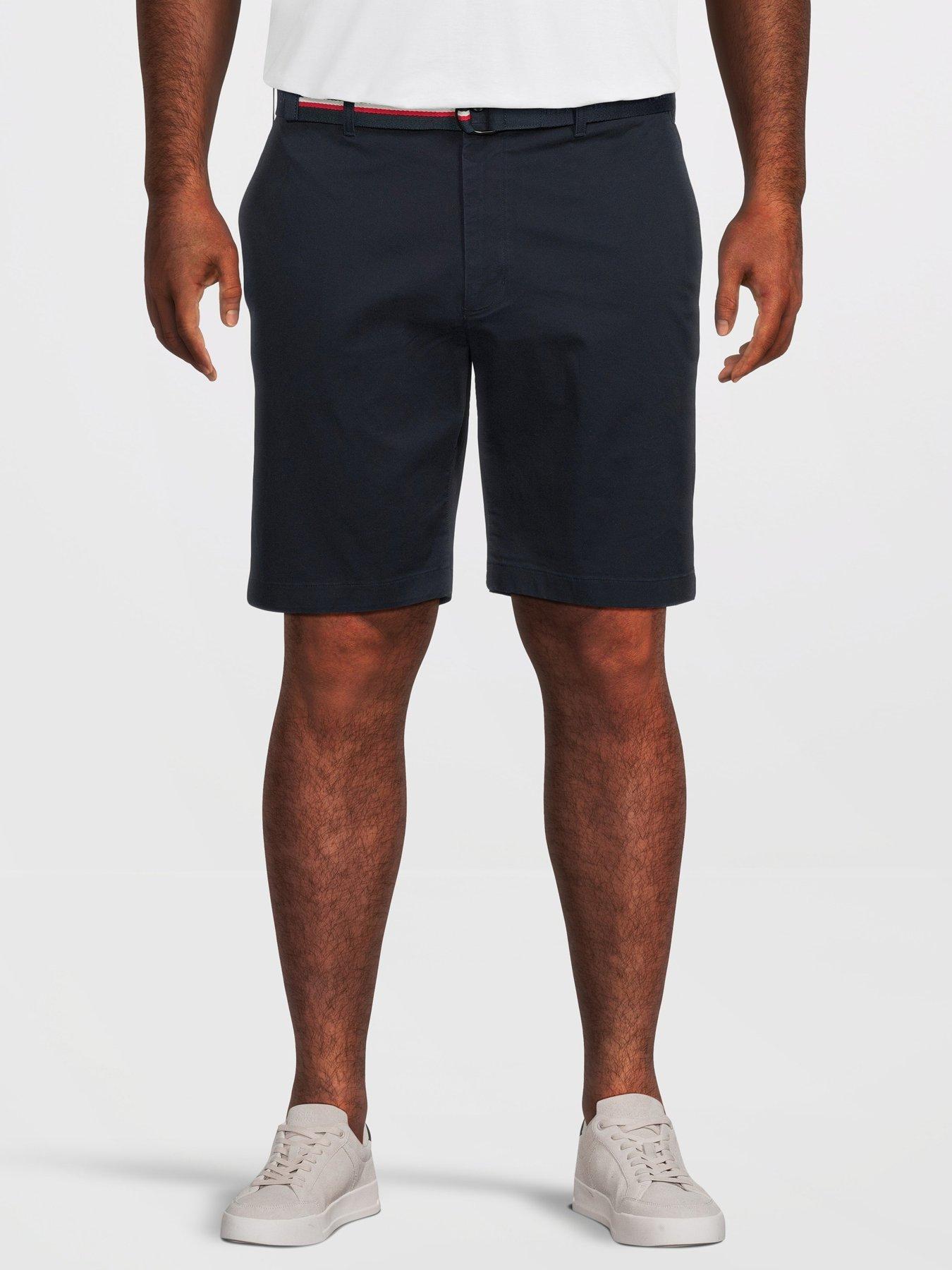 Tommy Hilfiger: Big  &  Tall Denton Essential Twill Belted Chino Shorts - Navy