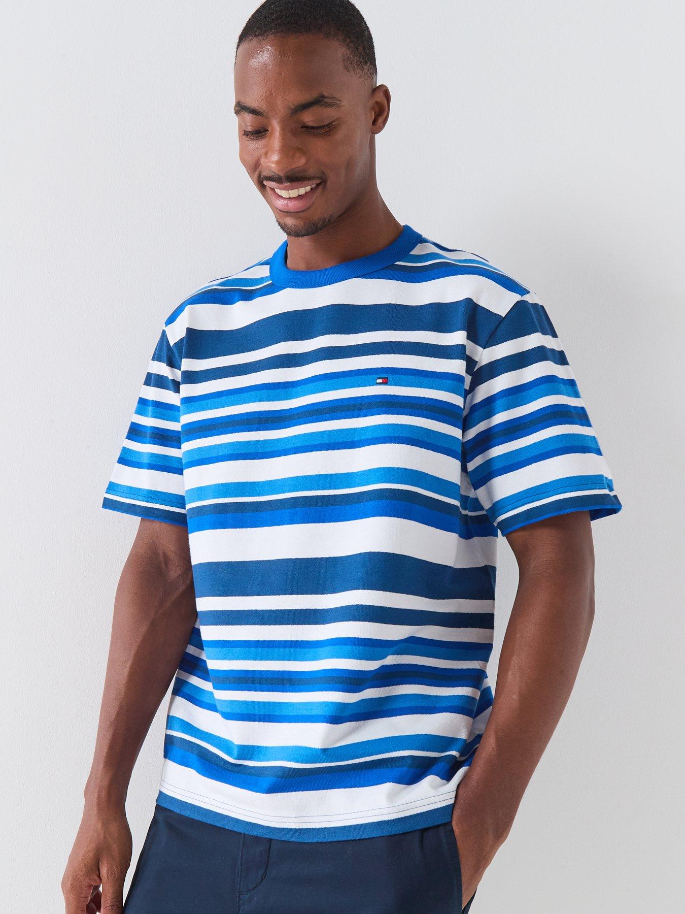 Tommy Hilfiger Multi Stripe Crepe T-Shirt - Blue