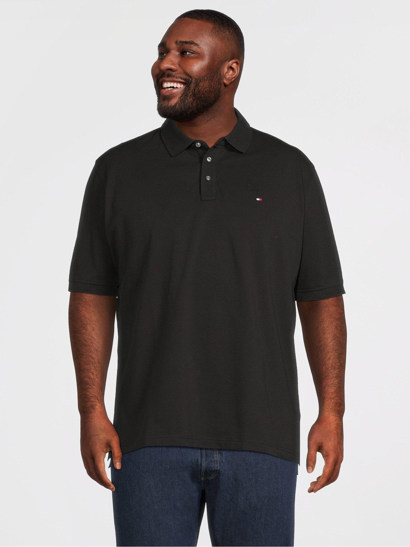 Tommy Hilfiger Big & Tall 1985 Regular Fit Polo Shirt, Black, Size 5Xl, Men