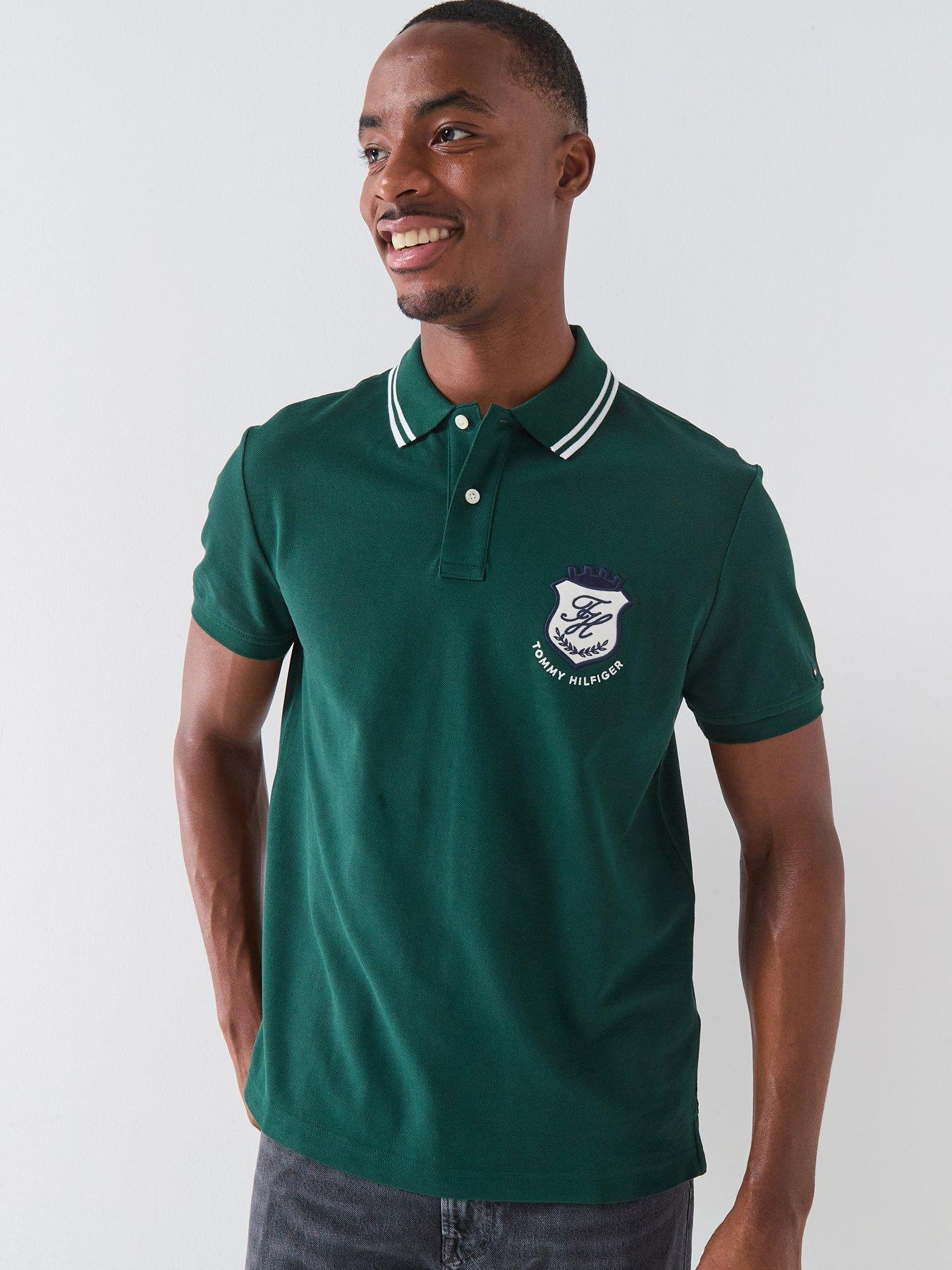 Tommy Hilfiger Retro Sports Crest Badge Polo Shirt - Green