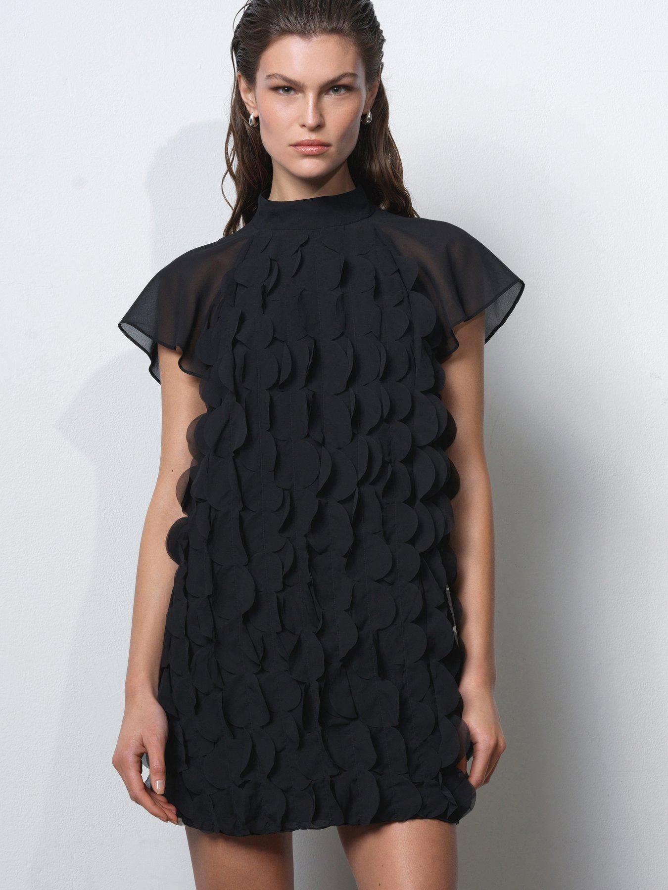 accessories on black dress French Connection Blackout Levent Crepe Mini Dress main image 0
