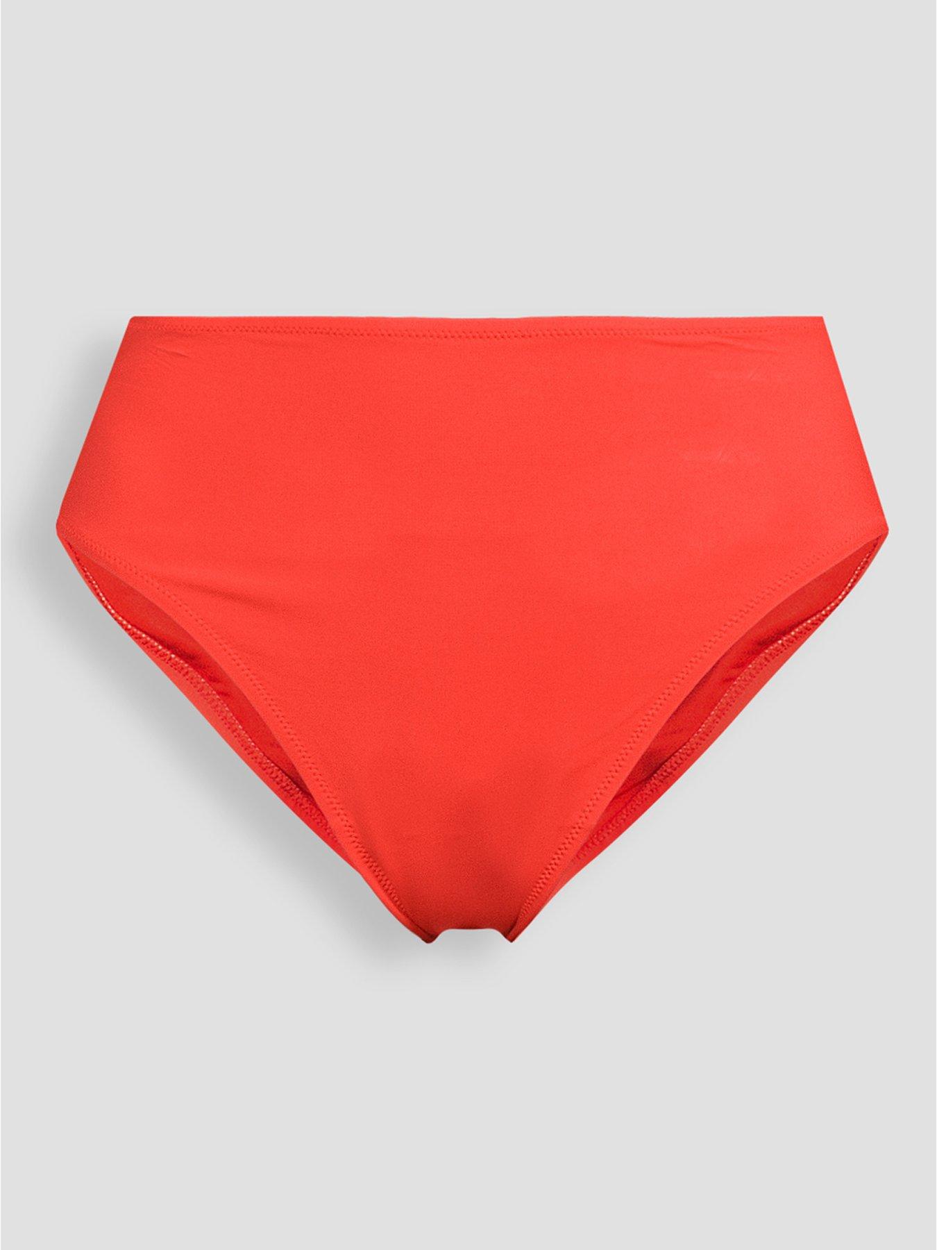Image 7 of 7 of The Very Collection Shape Enhancing Tropical Flower Trim Bandeau Bikini Brief - Orange