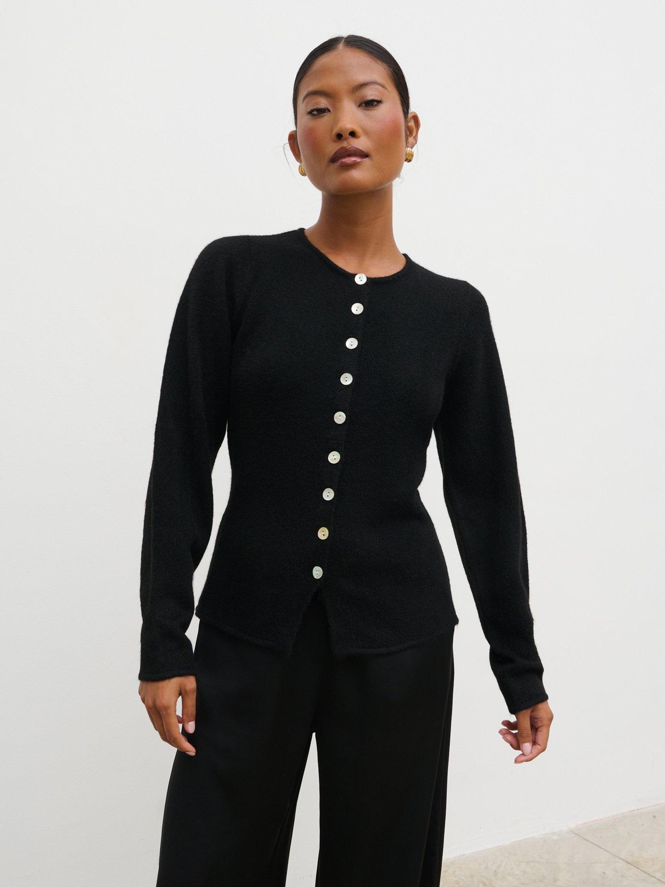 Pretty Lavish Kyle Fitted Knit Cardigan - Black