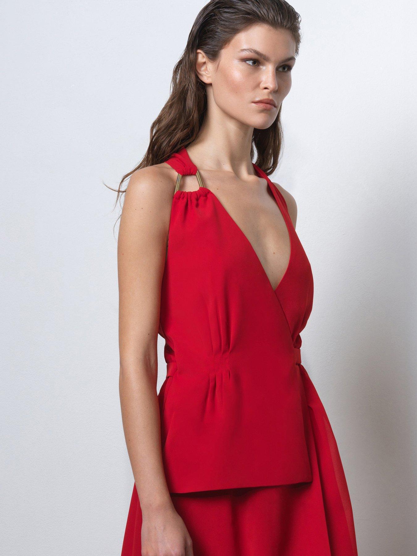 open lace back dress FRENCH CONNECTION Zena Jersey Midi Wrap Dress MSRP $128  DGFOutlet