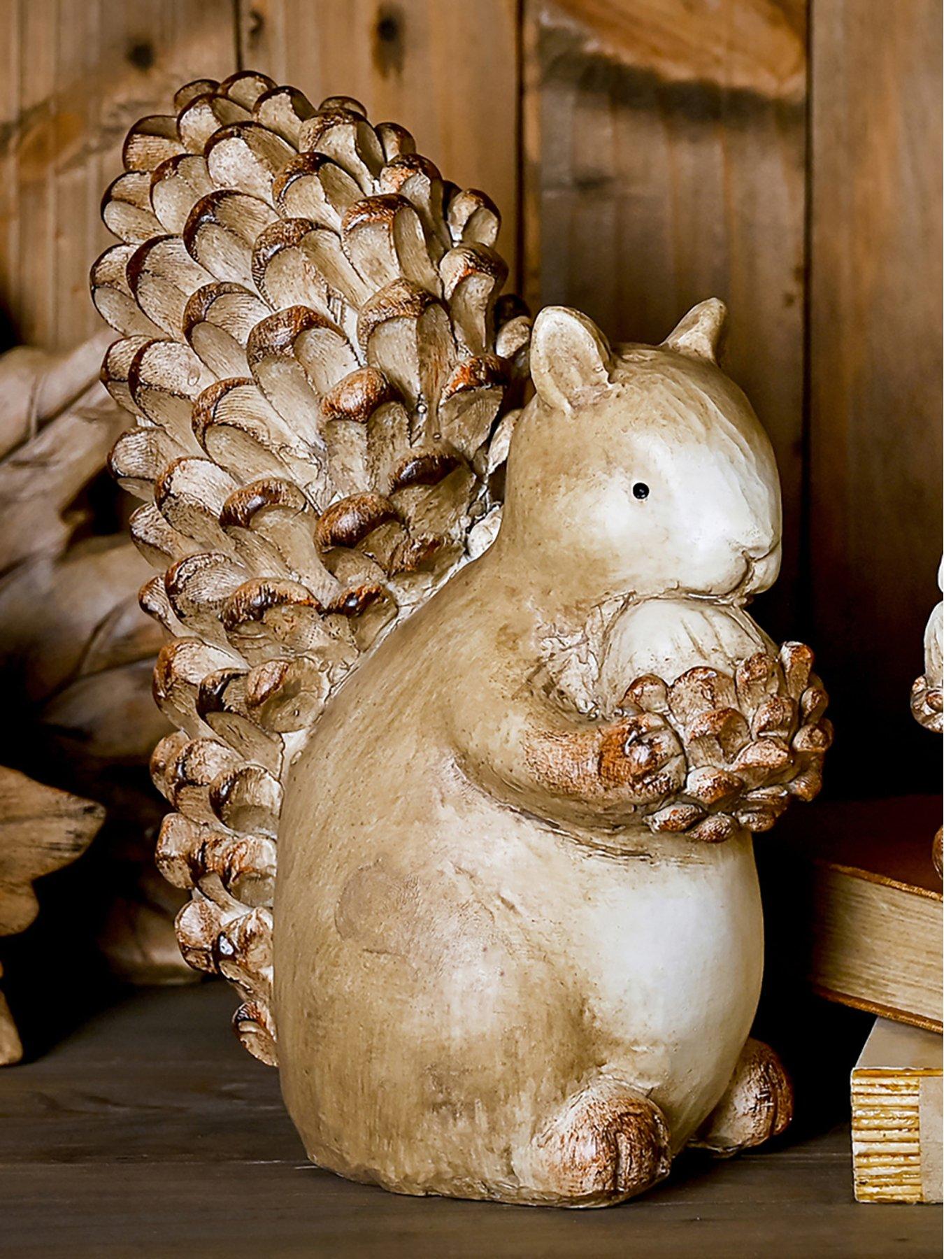 Country Living Wood Effect Resin Squirrel - Large