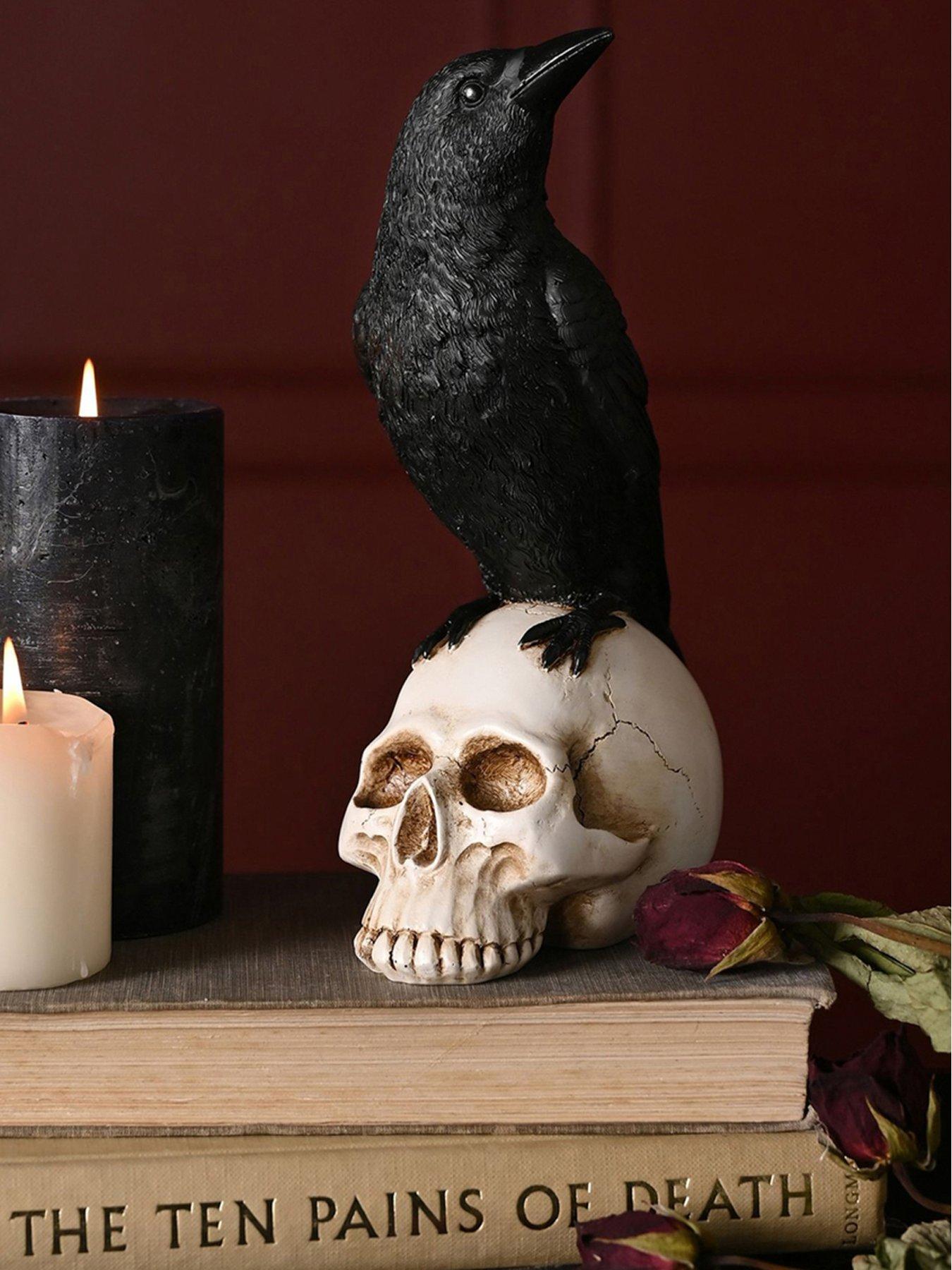 The Seasonal Gift Co Raven On A Skull Looking Right
