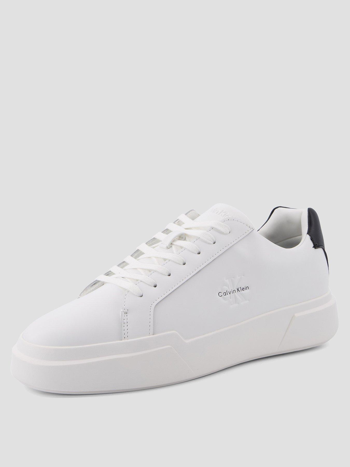 Image 2 of 7 of Calvin Klein Chunky Cupsole Laceup Leather Trainer - White/Black