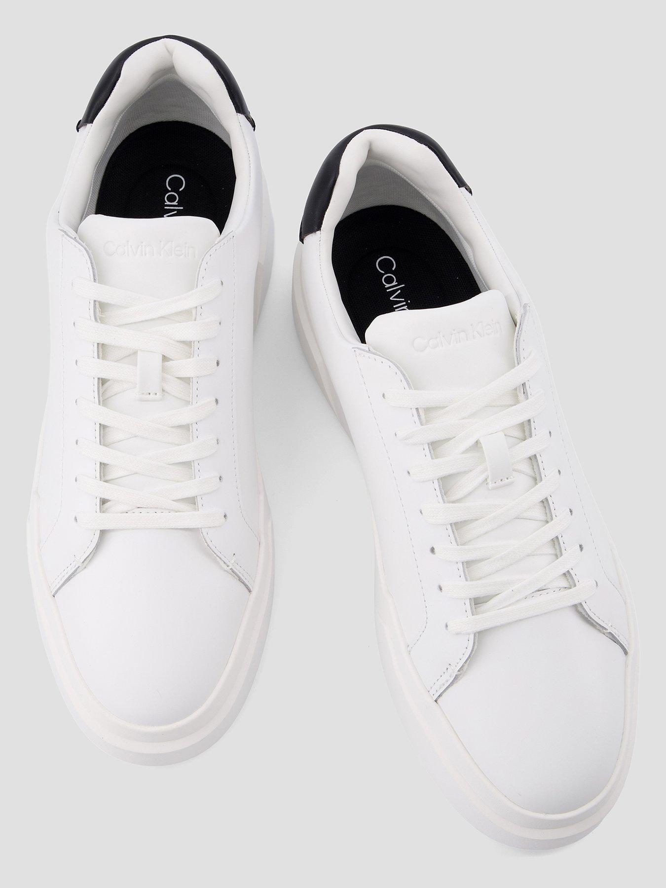 Image 3 of 7 of Calvin Klein Chunky Cupsole Laceup Leather Trainer - White/Black