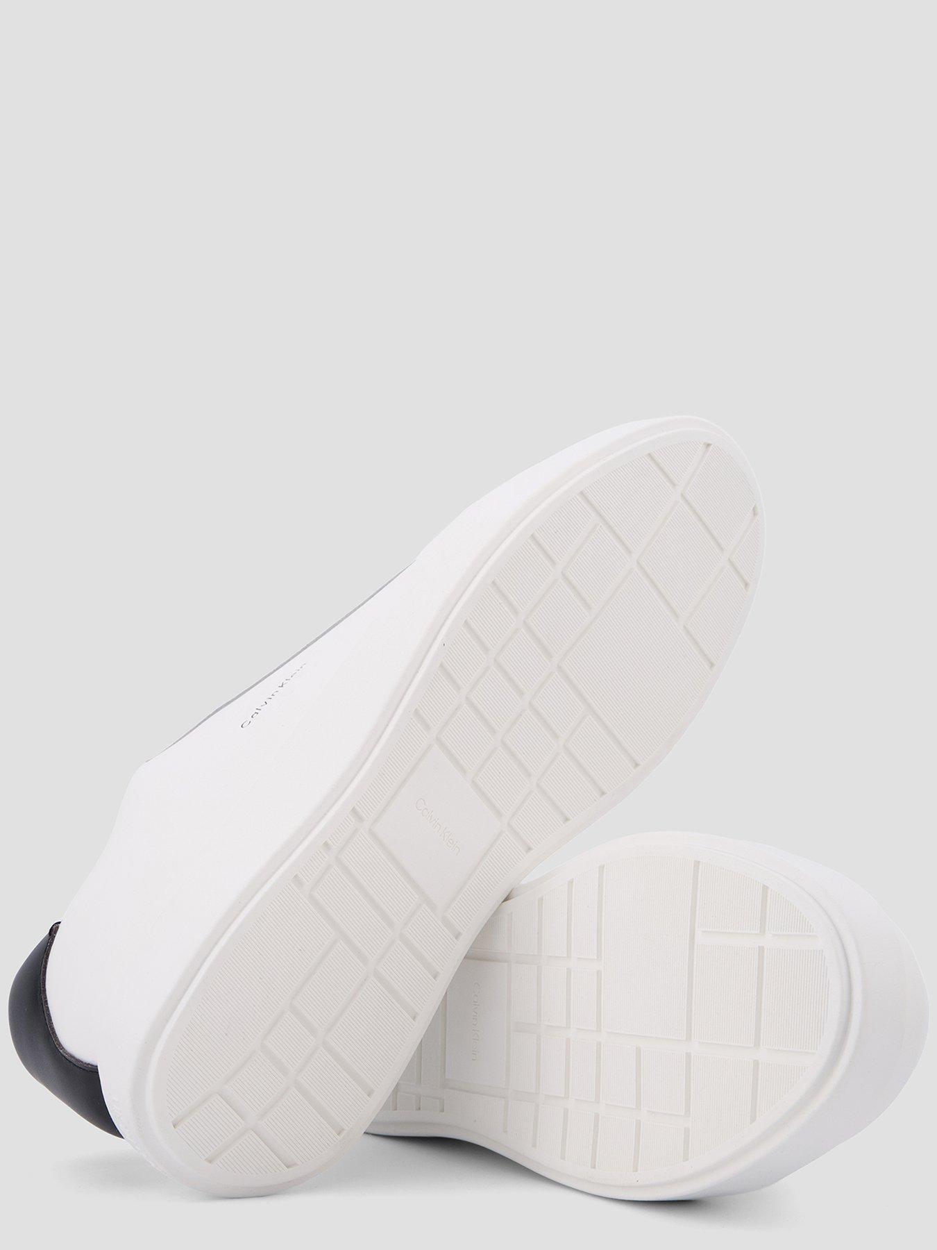 Image 4 of 7 of Calvin Klein Chunky Cupsole Laceup Leather Trainer - White/Black