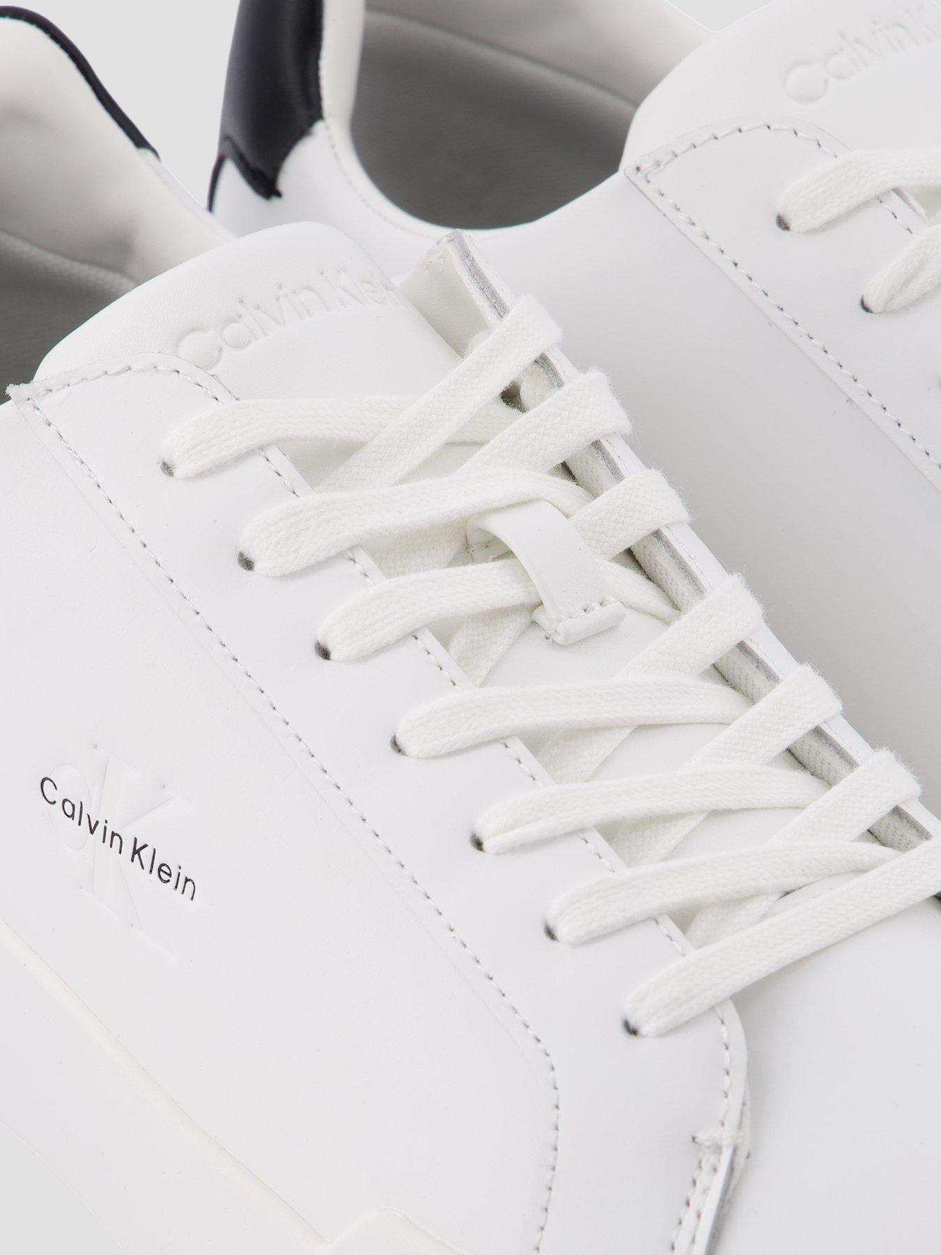 Image 5 of 7 of Calvin Klein Chunky Cupsole Laceup Leather Trainer - White/Black