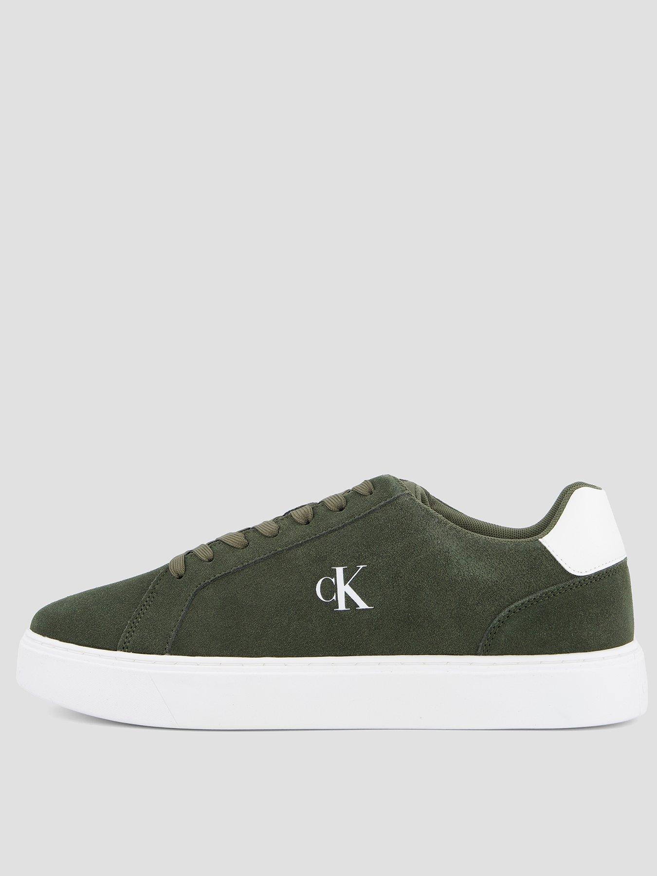 Calvin Klein Classic Cupsole Laceup Trainer, Dark Green, Size 40=6.5, Men
