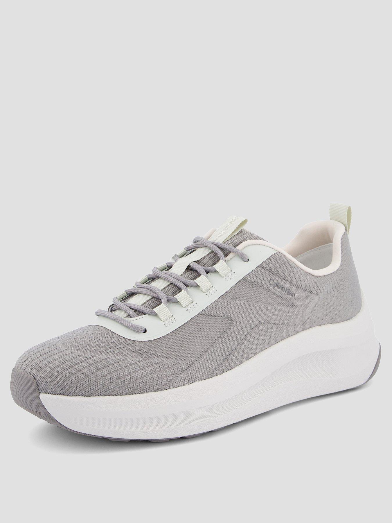 Image 2 of 7 of Calvin Klein Chunky Run Lacesock Stripe Knitted Trainer - Grey