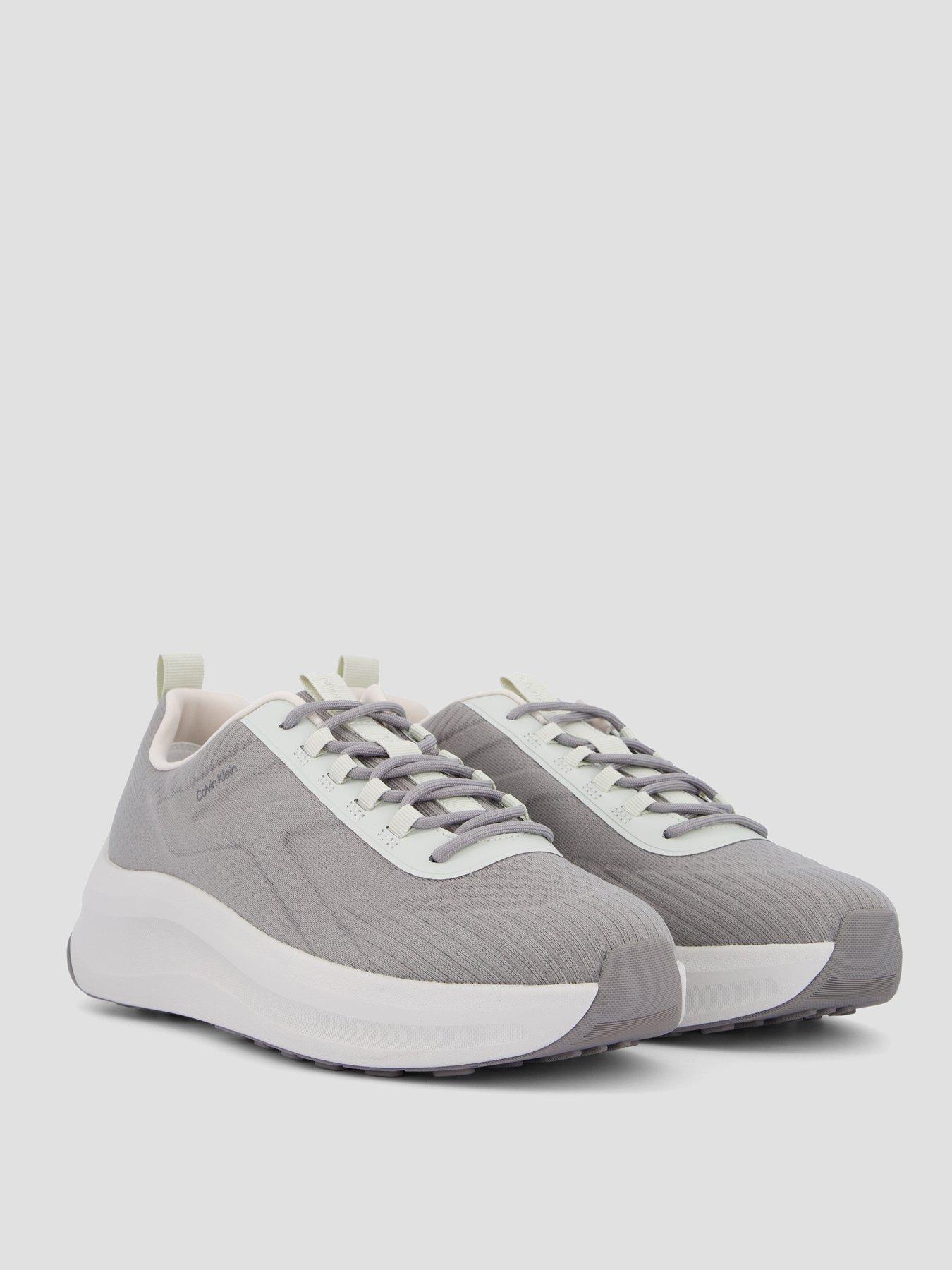 Image 6 of 7 of Calvin Klein Chunky Run Lacesock Stripe Knitted Trainer - Grey