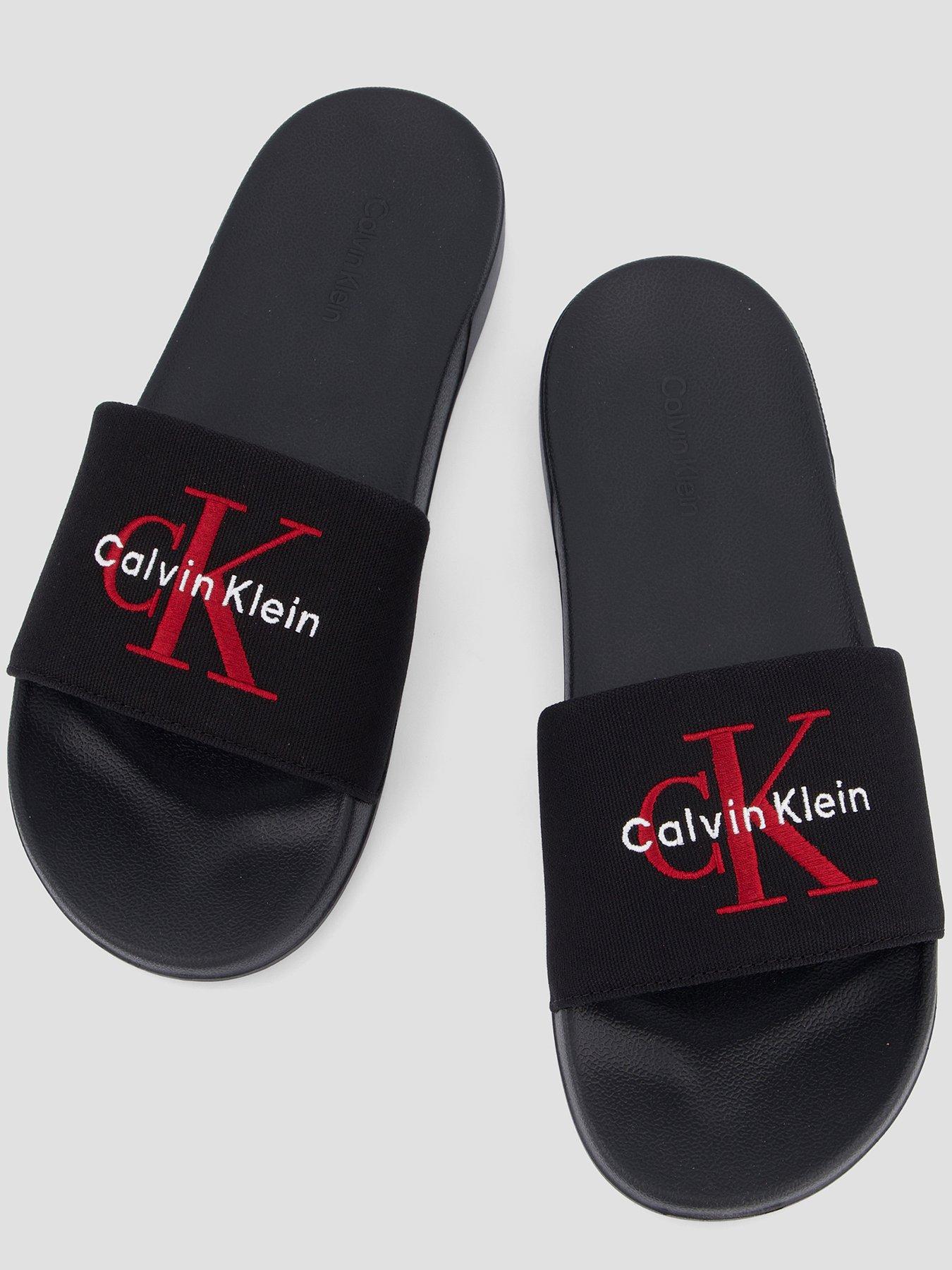 Image 3 of 7 of Calvin Klein Essential Signature Logo Slider - Black