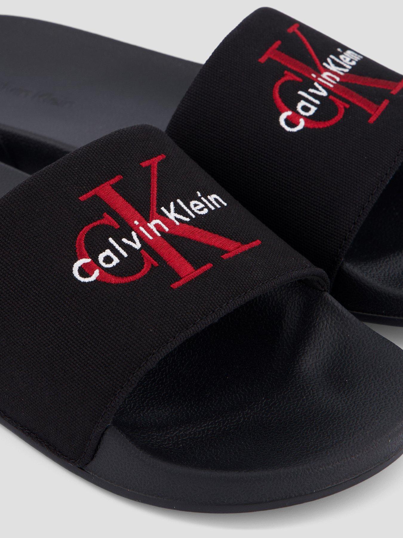Image 5 of 7 of Calvin Klein Essential Signature Logo Slider - Black
