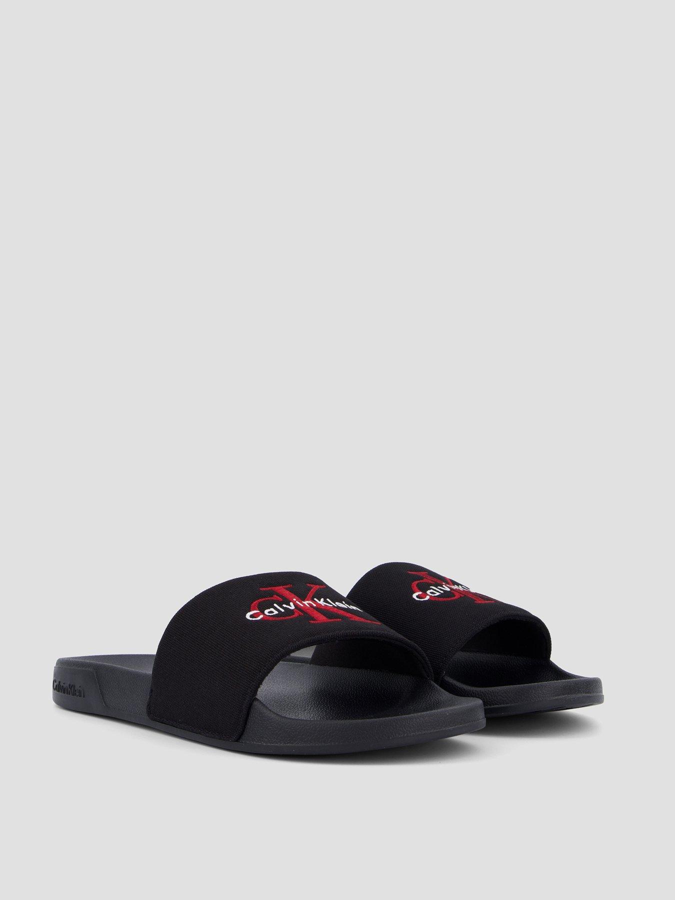 Image 6 of 7 of Calvin Klein Essential Signature Logo Slider - Black