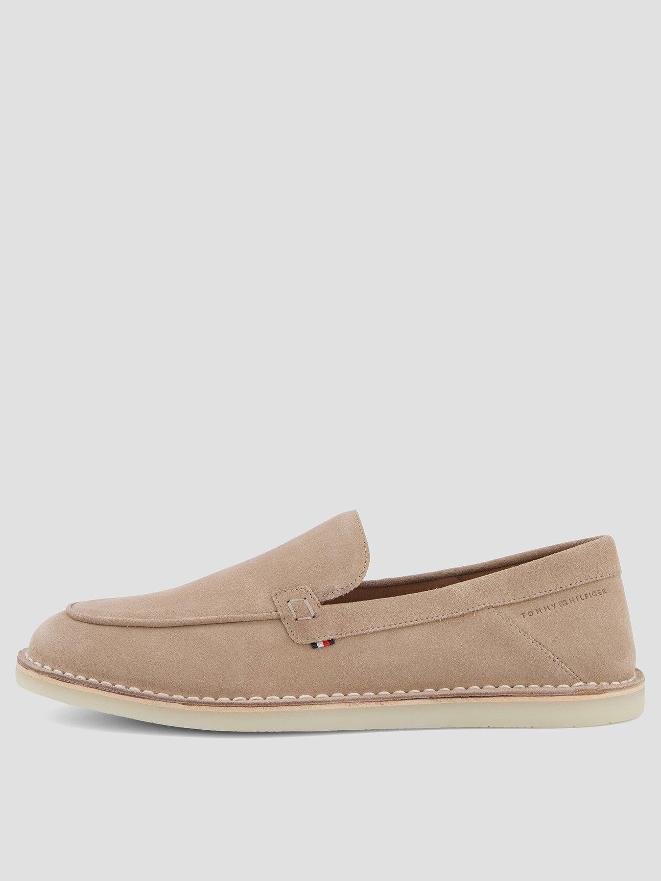 Tommy Hilfiger Stitchdown Suede Loafer, Natural, Size 42=8, Men