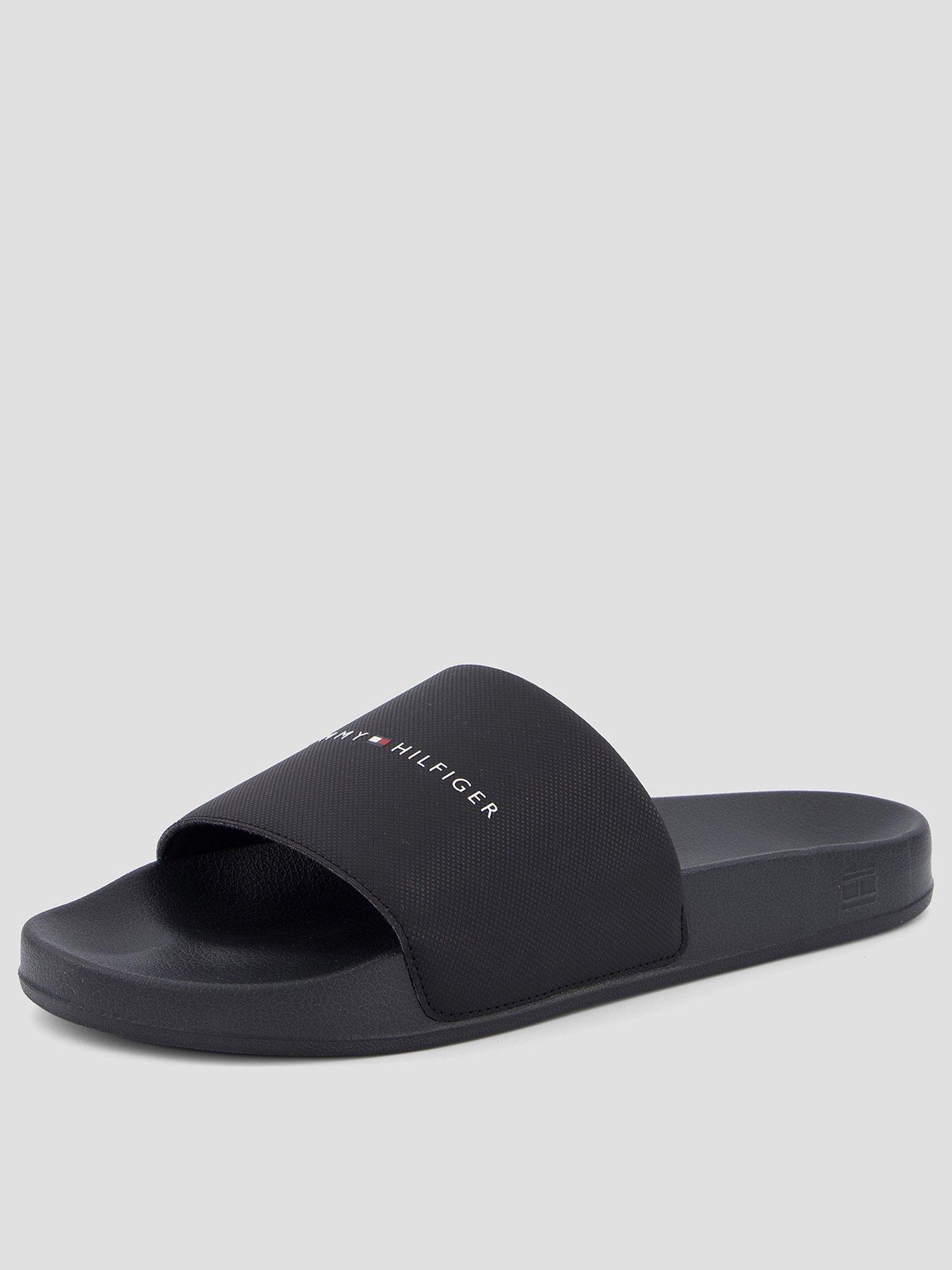 Tommy Hilfiger Core Pool Sliders, Black, Size 40=6.5, Men